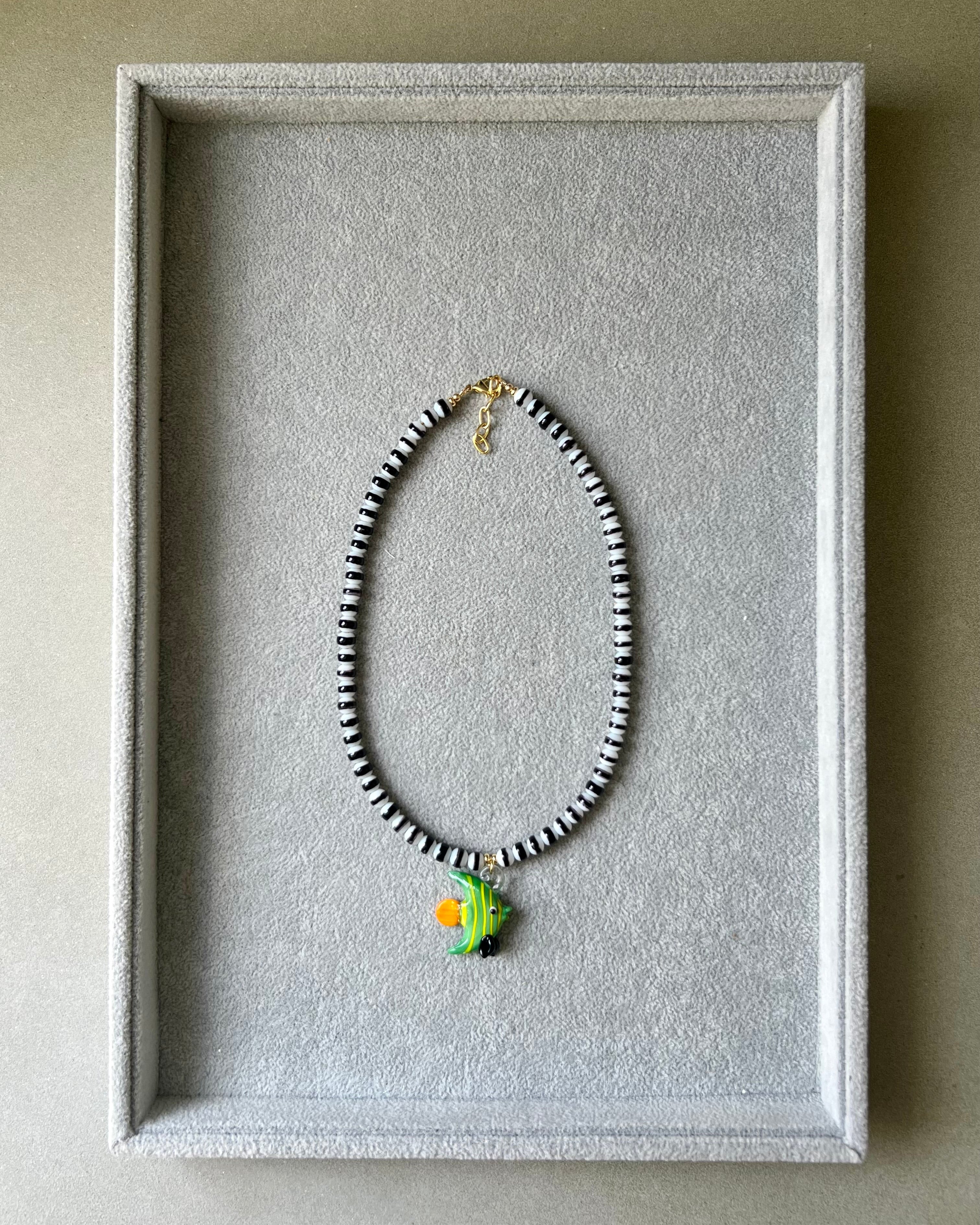 Black Striped Fish Necklace