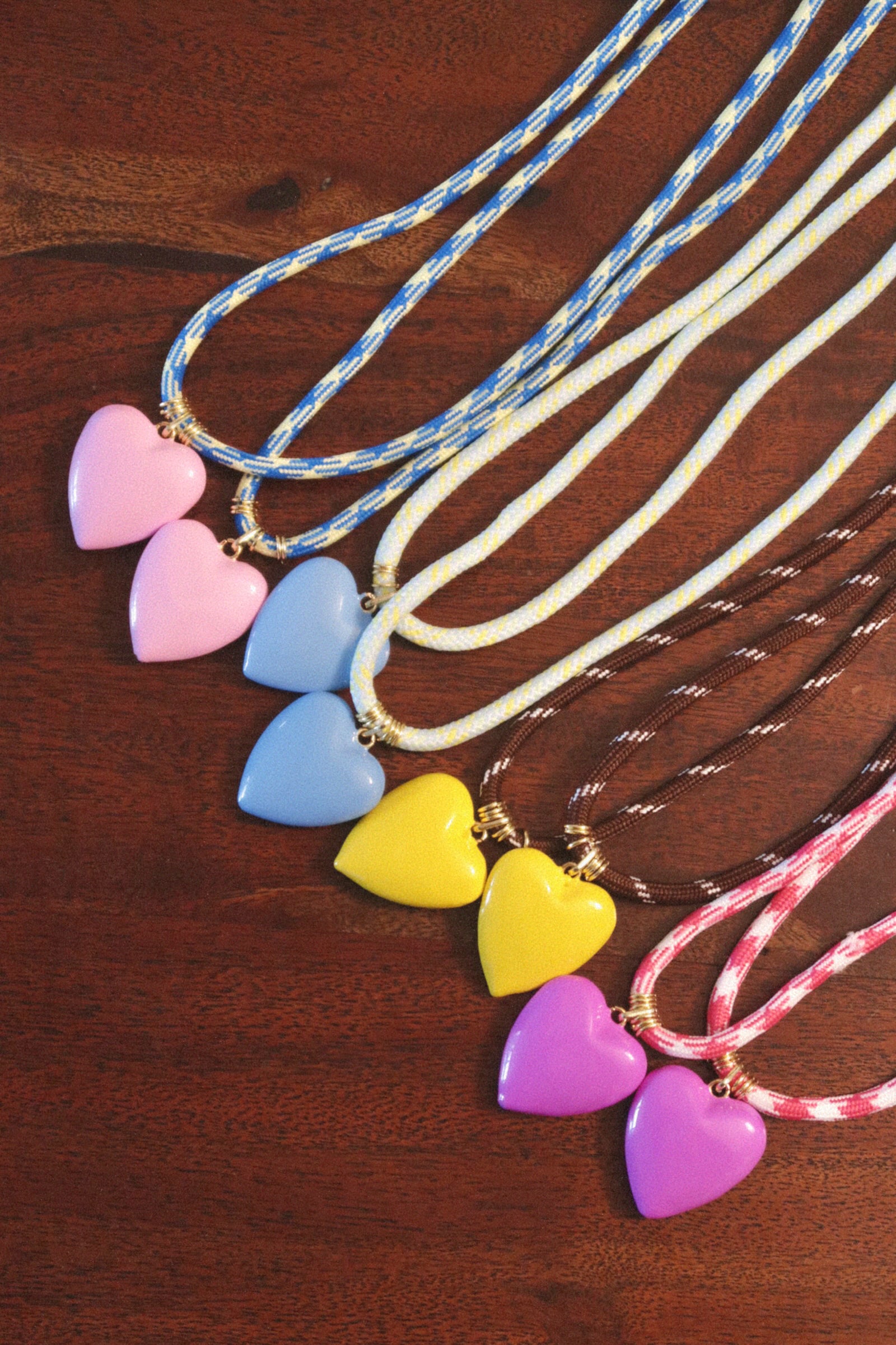 Baby Blue Puffy Heart Necklace