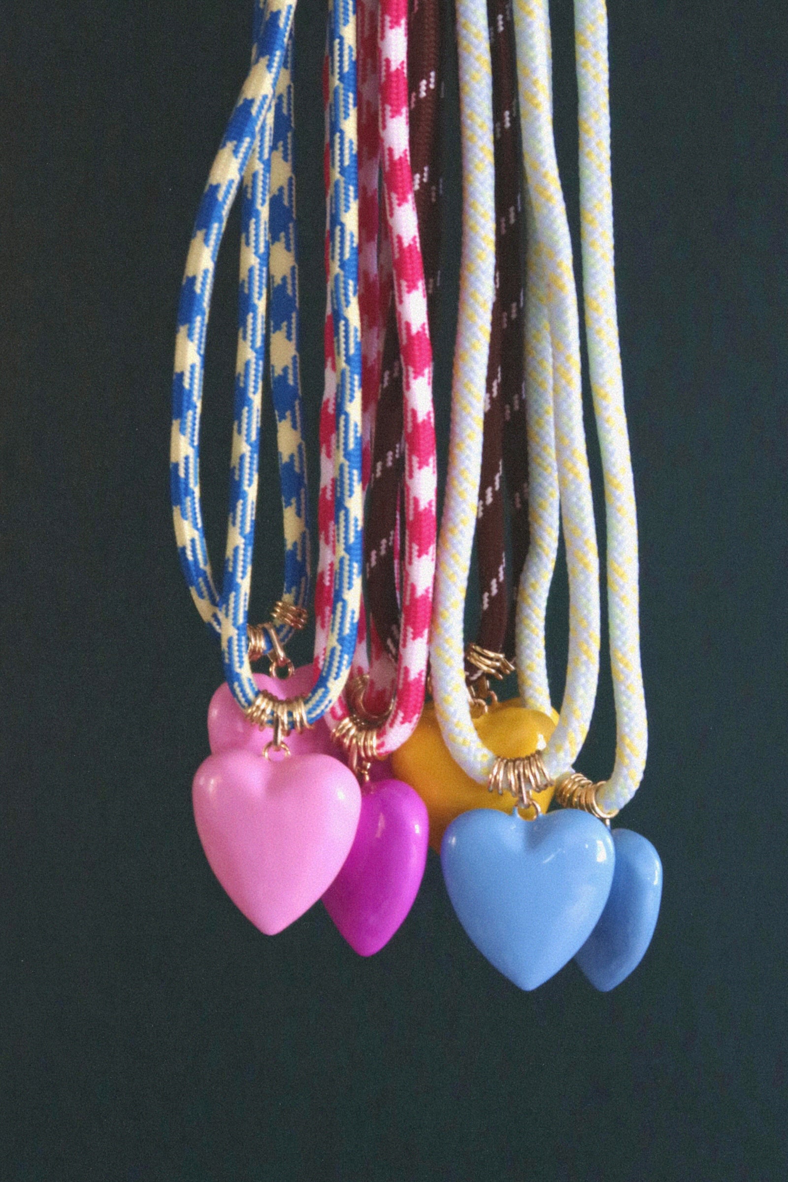 Baby Blue Puffy Heart Necklace