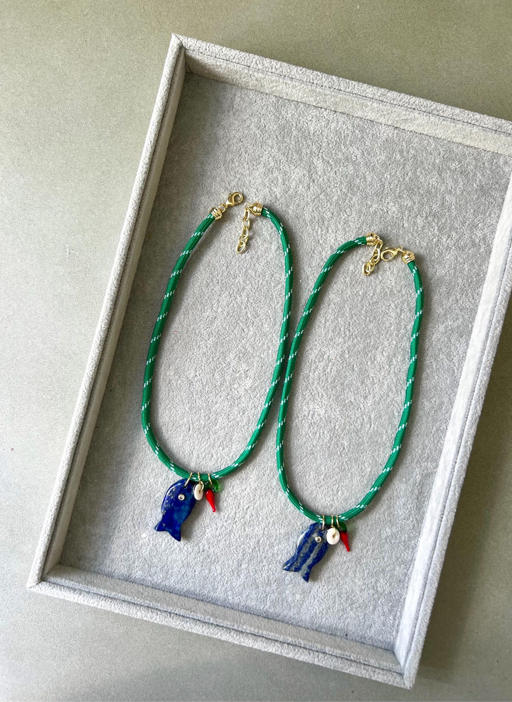 Green Paracord Fishy Necklace