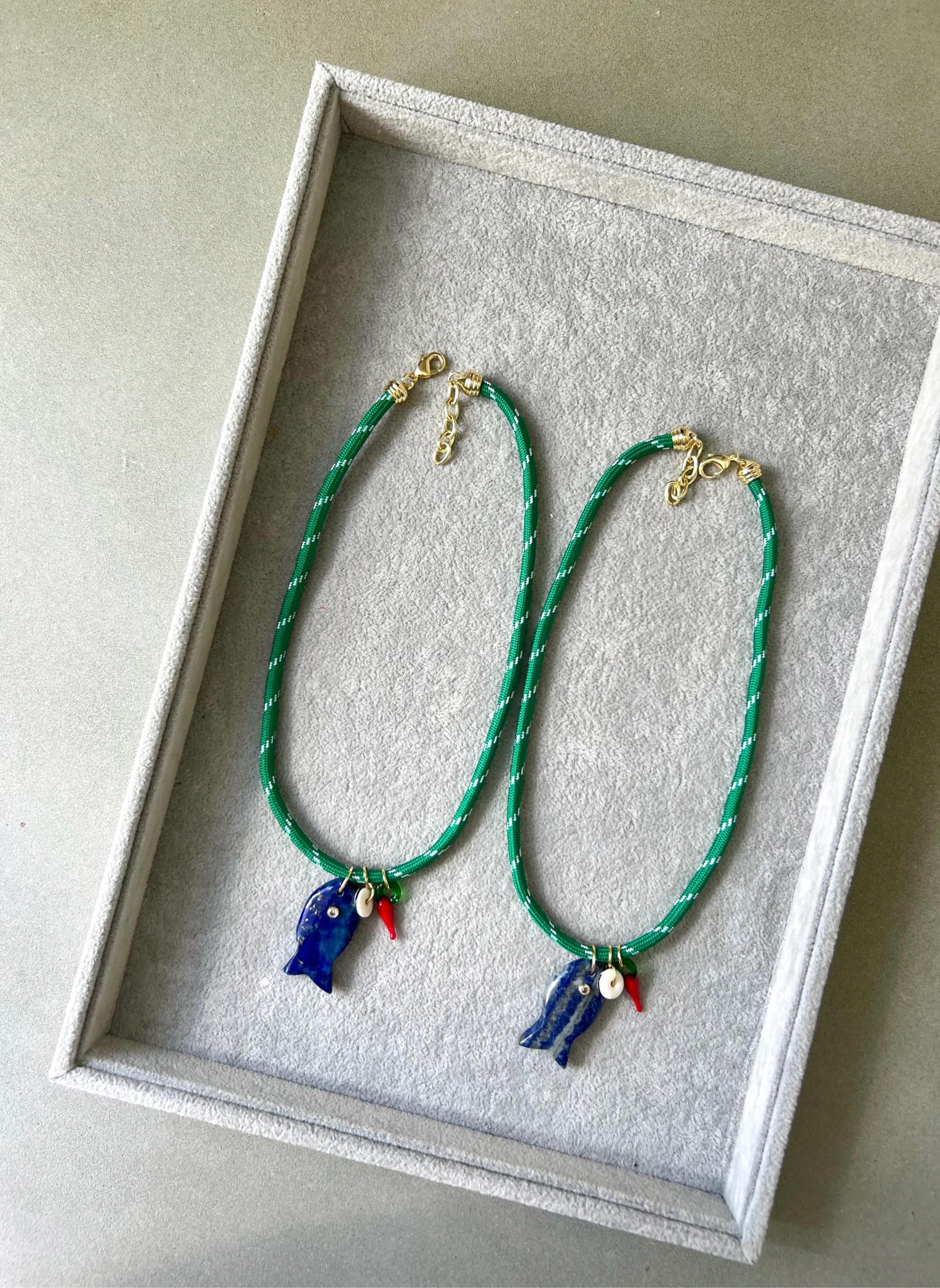 Green Paracord Fishy Necklace