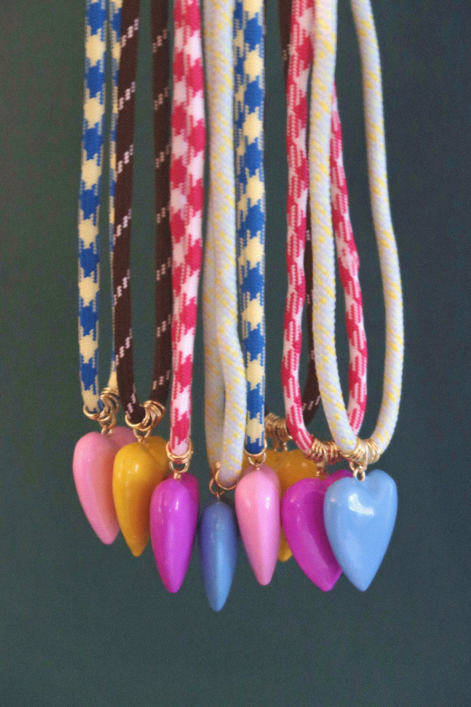 Baby Blue Puffy Heart Necklace