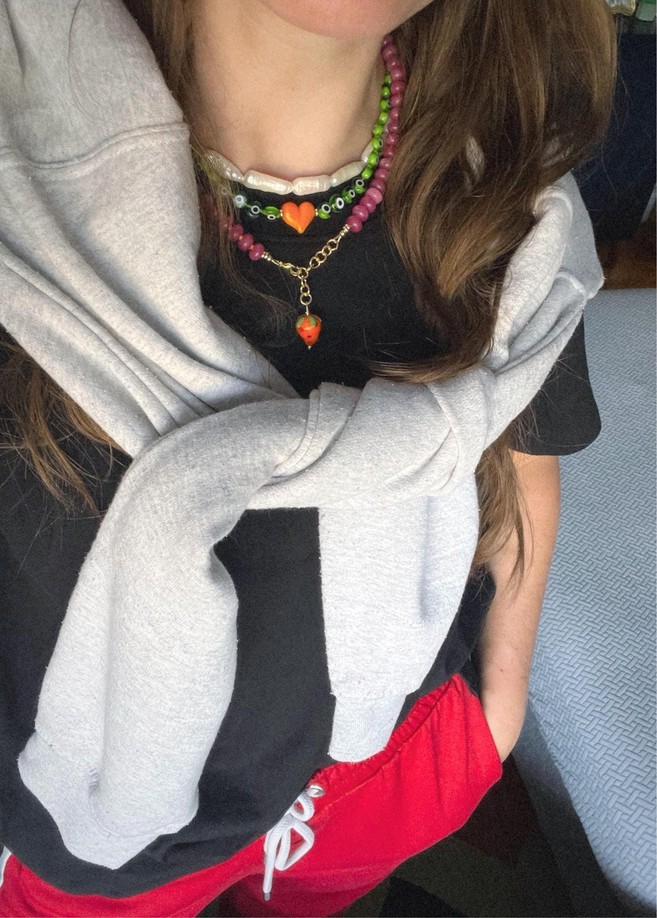 Pink Strawberry Necklace