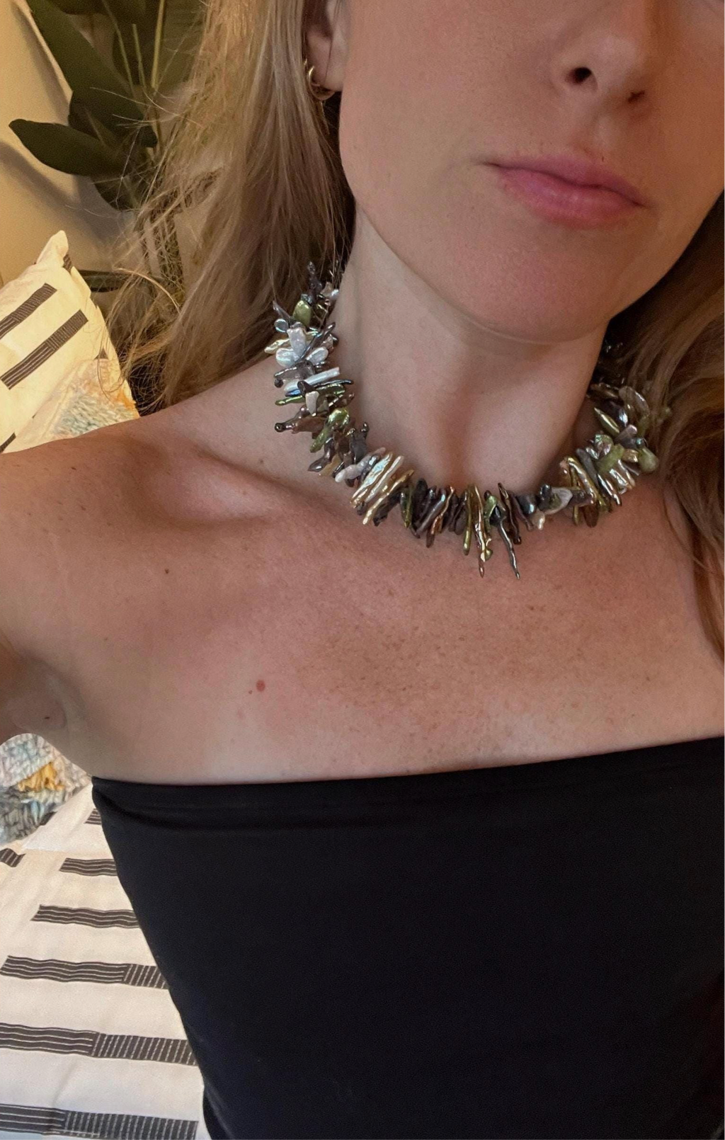 Cornflake Pearl Necklace