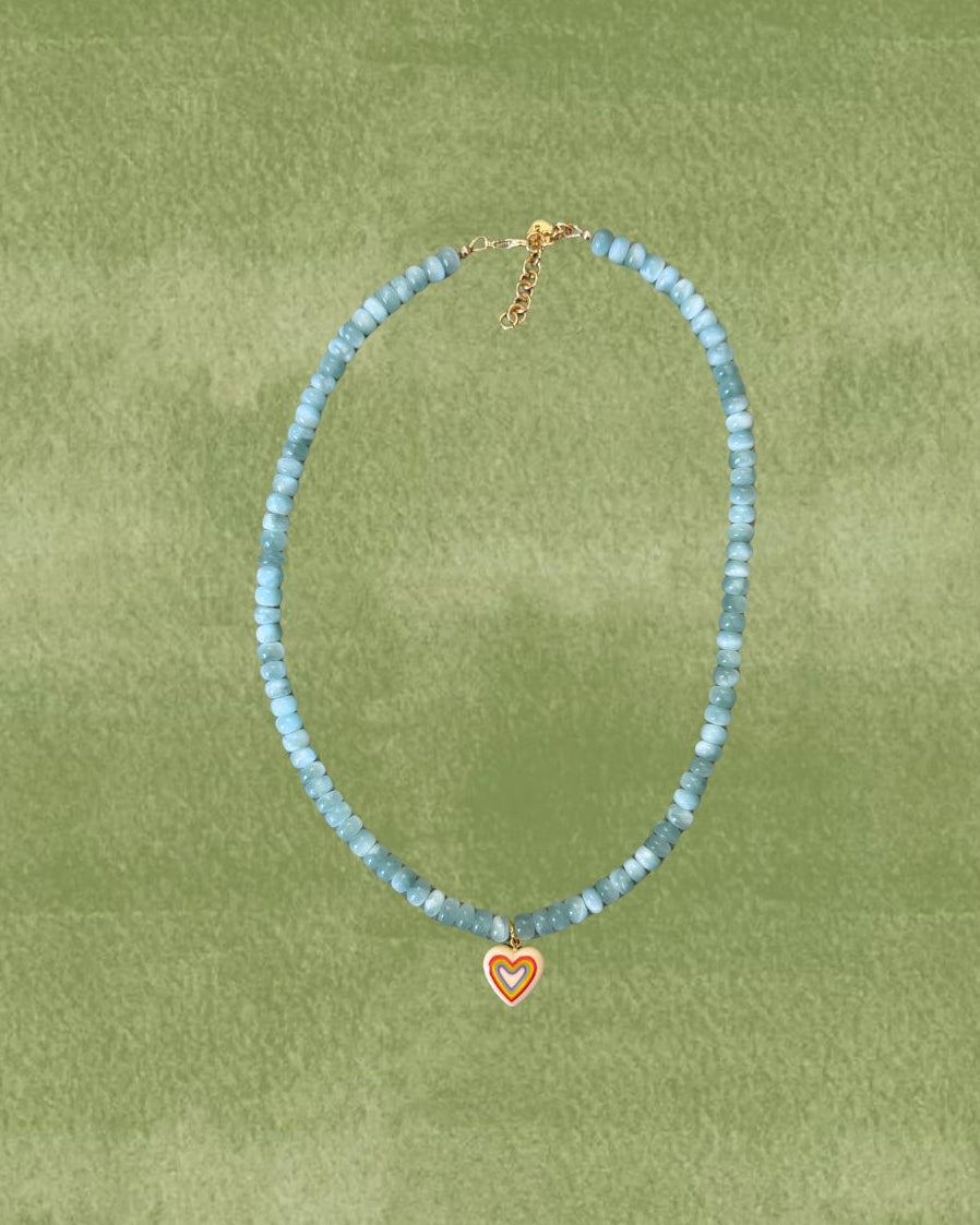 Mini Rainbow Heart Necklace, 1 of 1