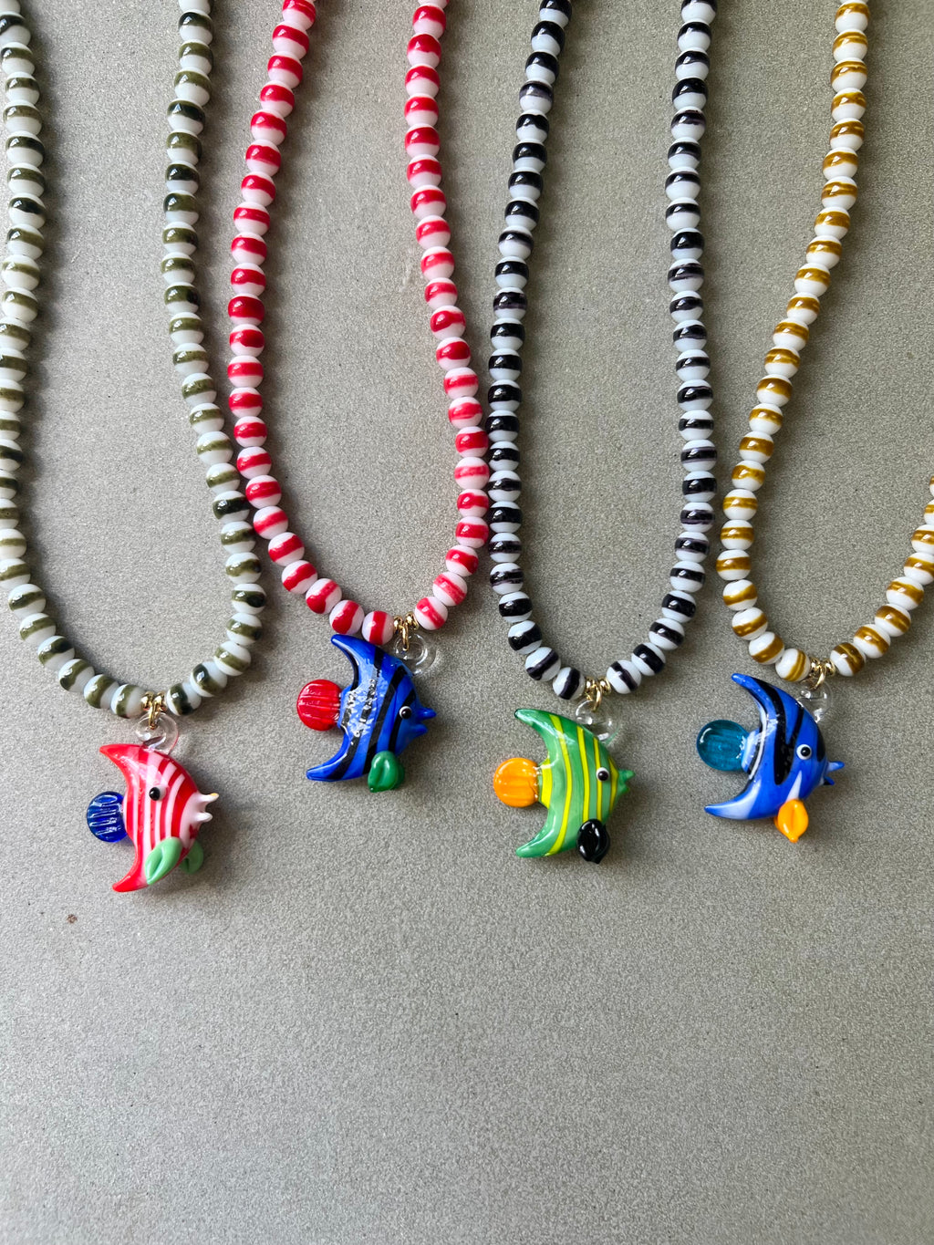 Red Striped Fish Necklace