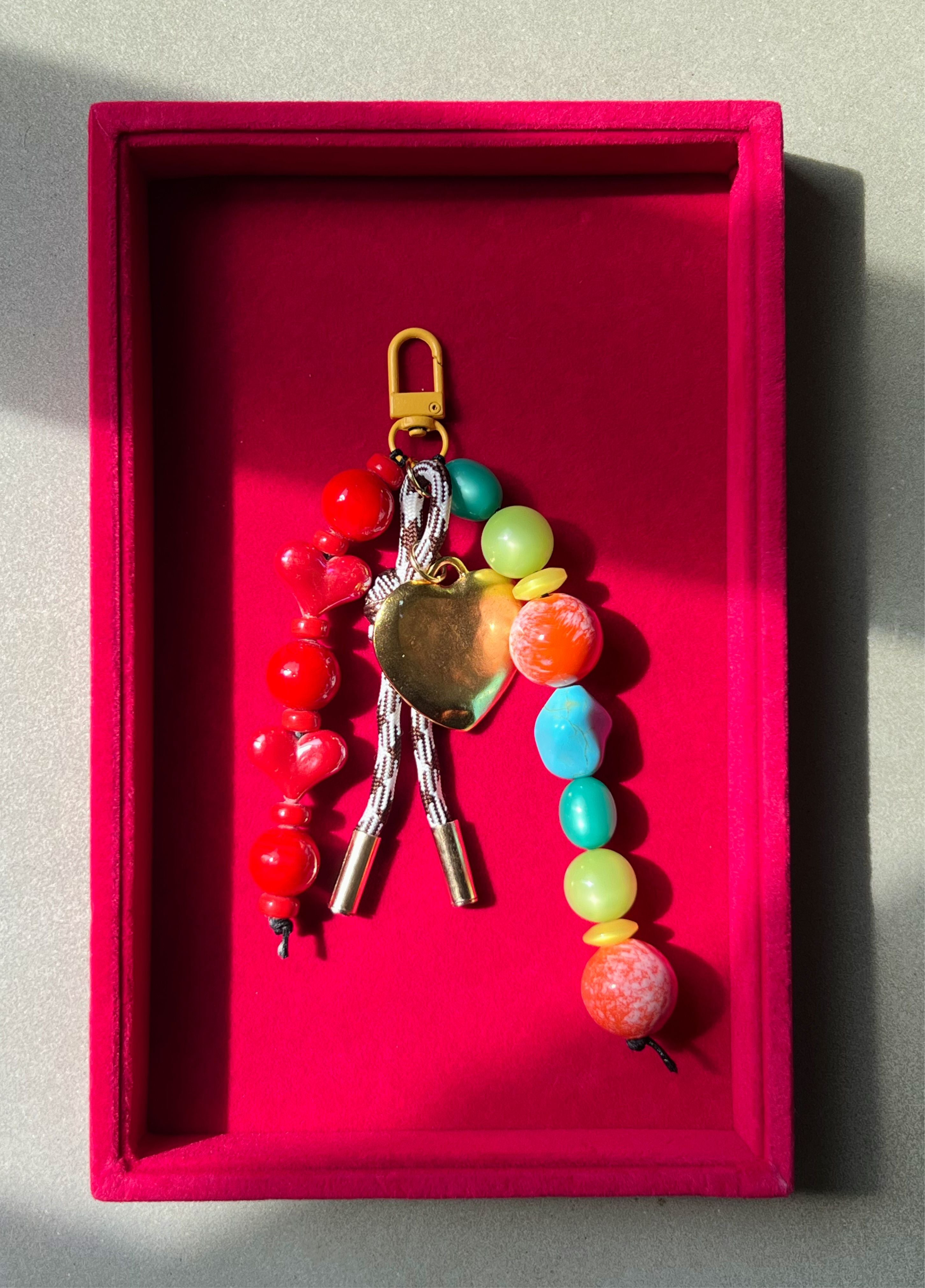 Ruby Hearts Bag Charm