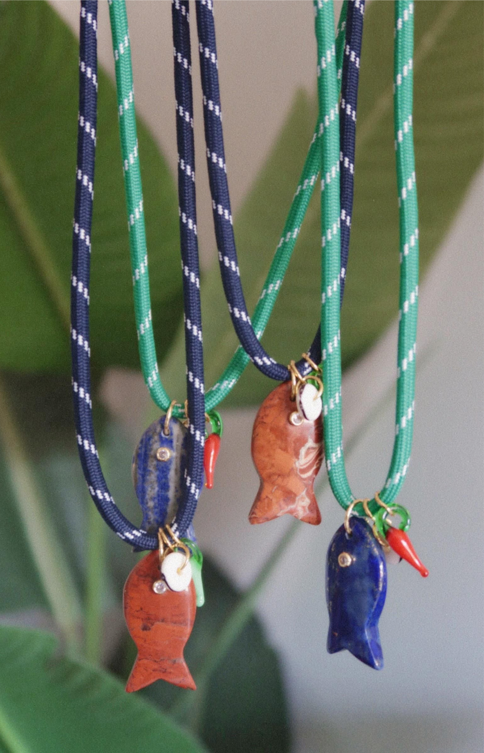 Green Paracord Fishy Necklace