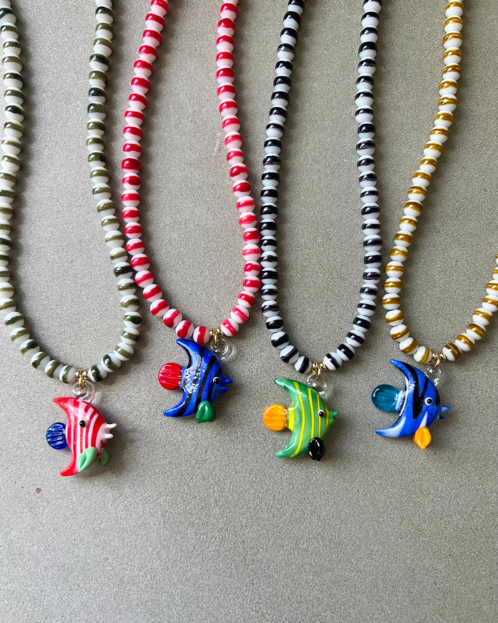 Black Striped Fish Necklace