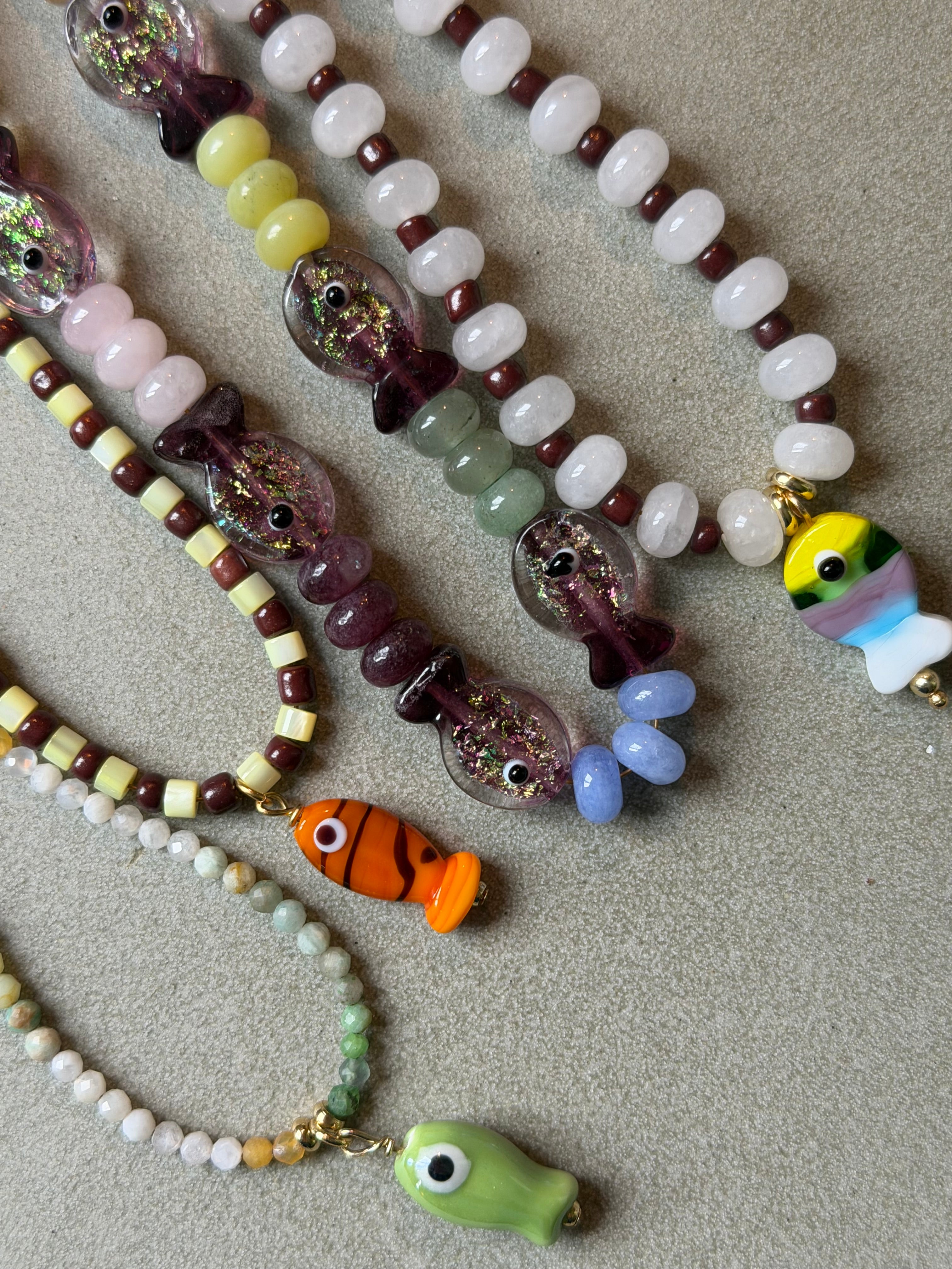 Purple Shimmer Fish Necklace