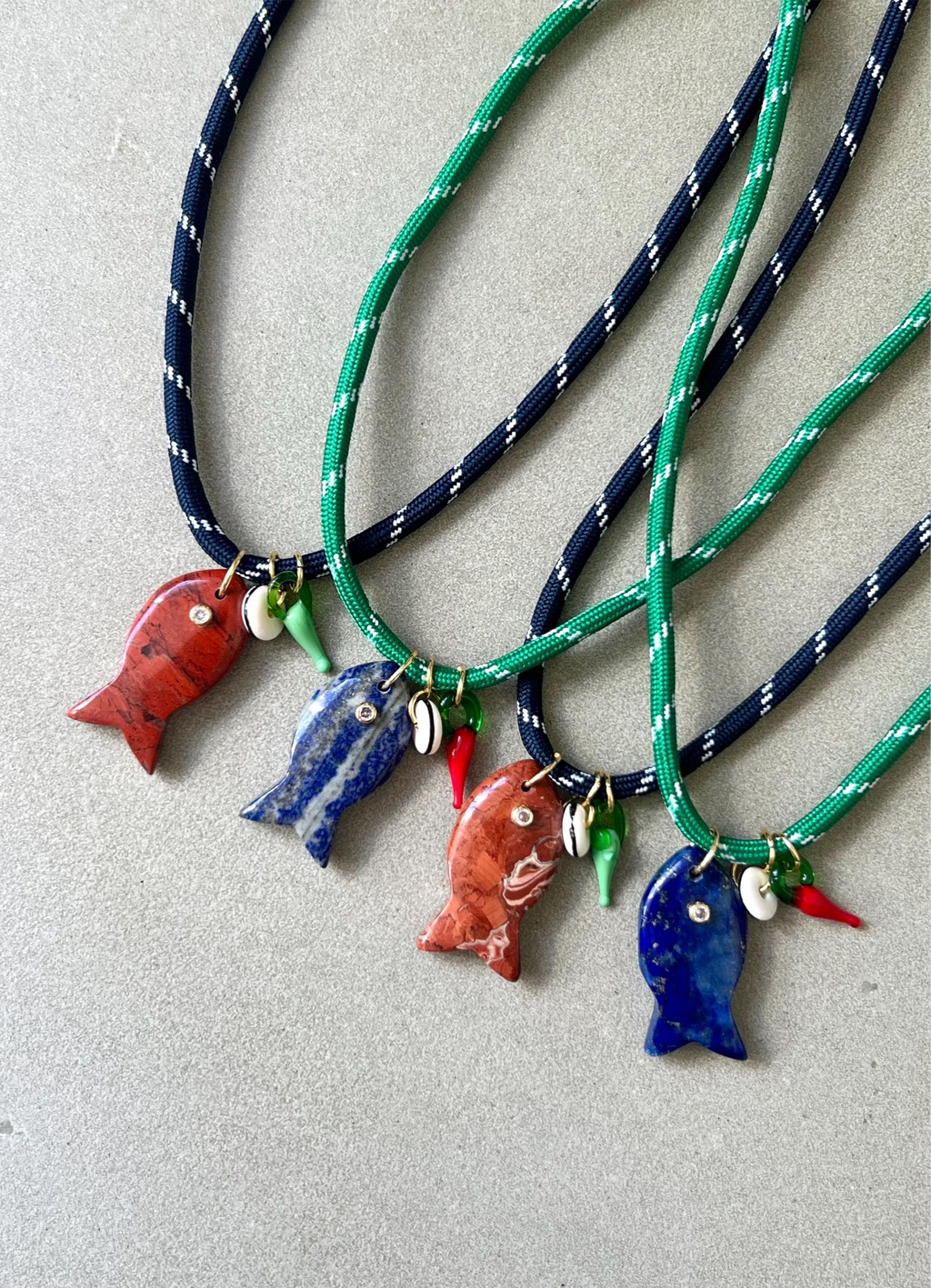 Navy Paracord Fishy Necklace