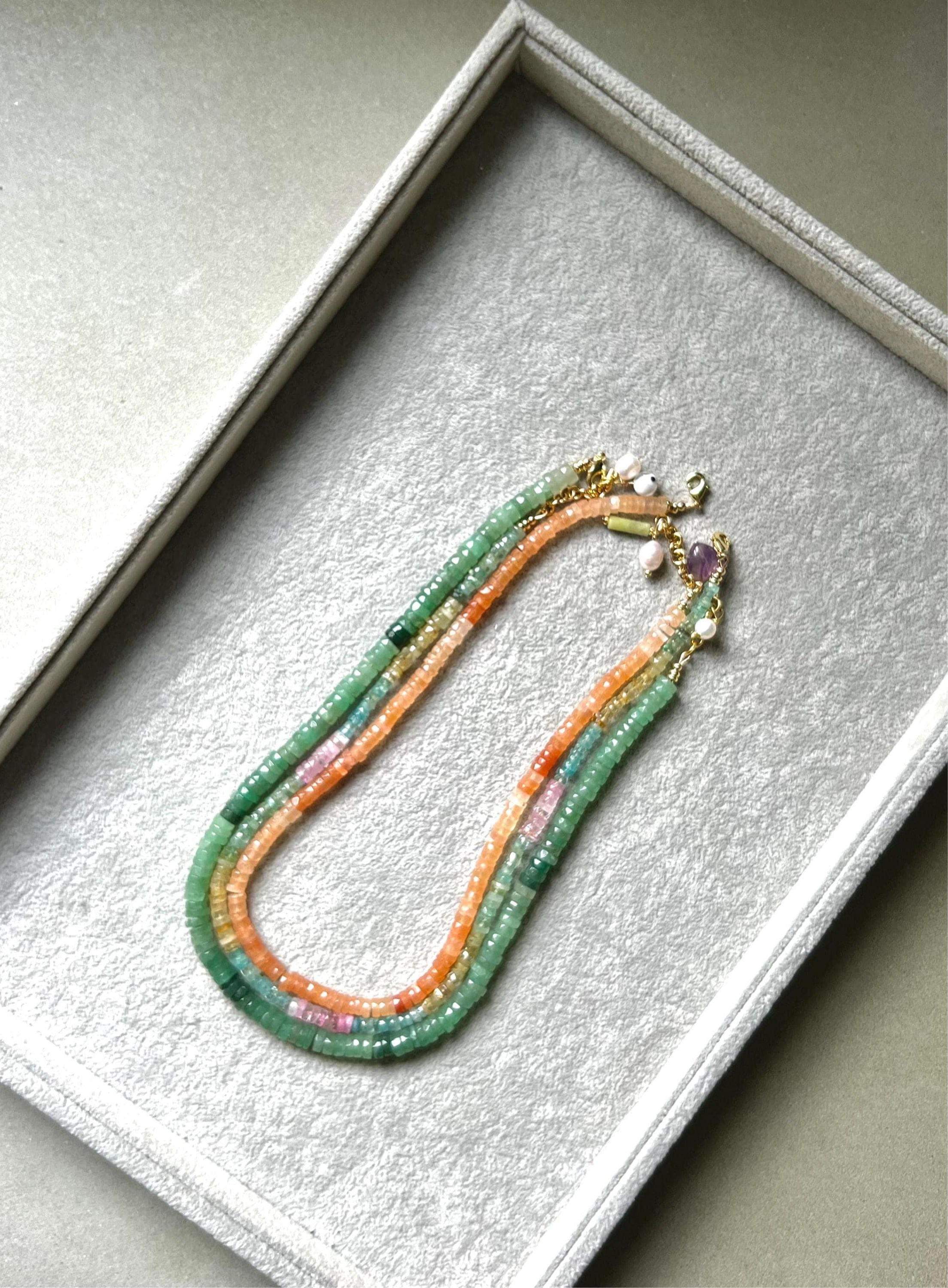 Peach Ombre Gemstone Necklace