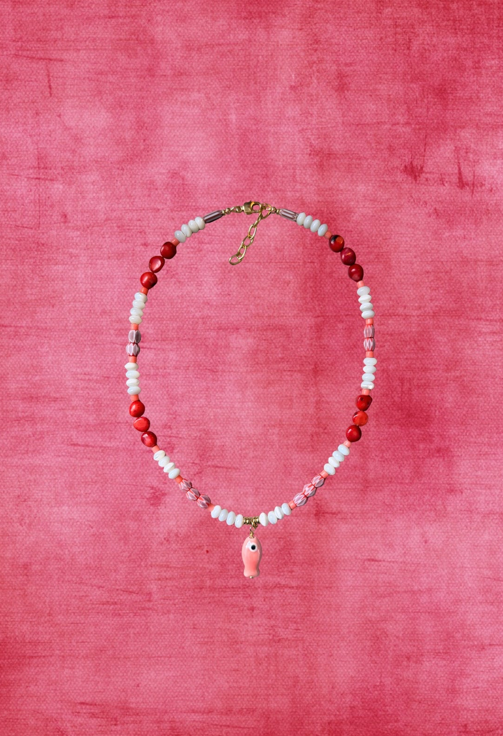 Little Pink Fish Necklace, 1 of 1