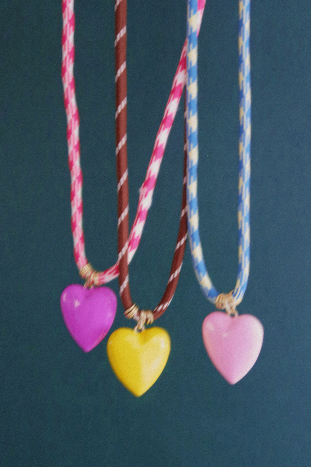 Purple Puffy Heart Necklace