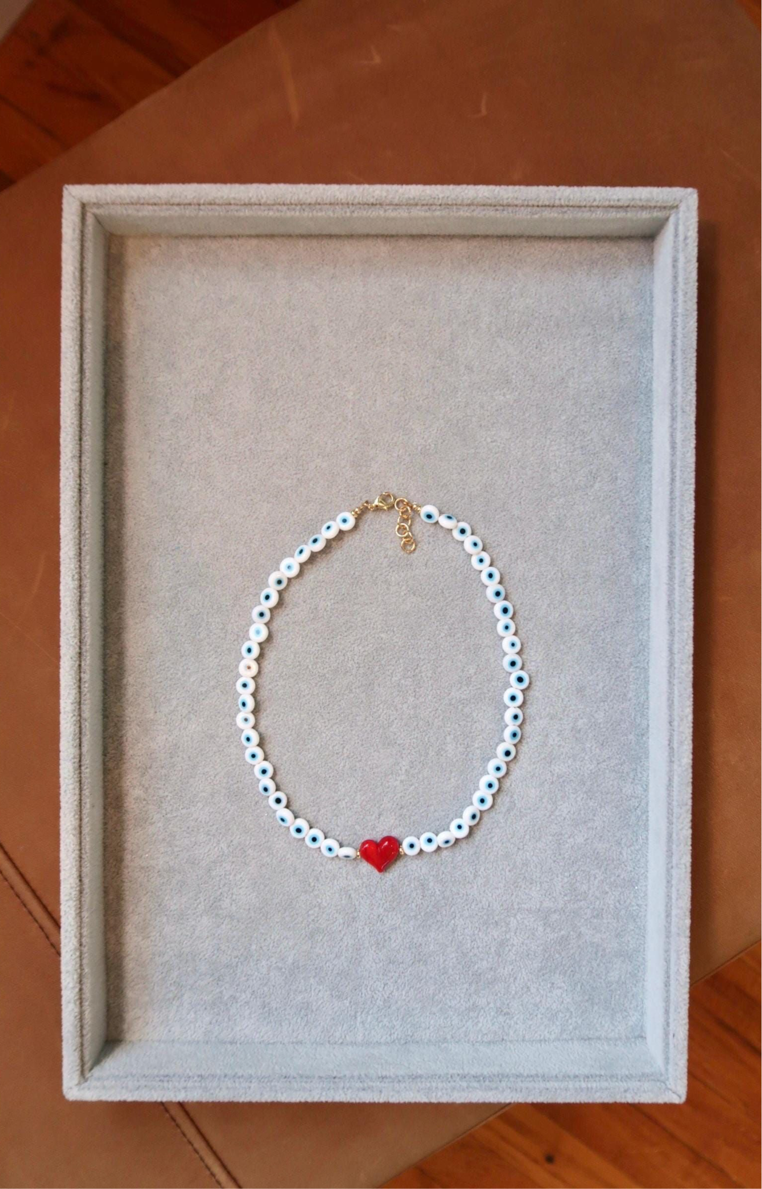 White Evil Eye Necklace