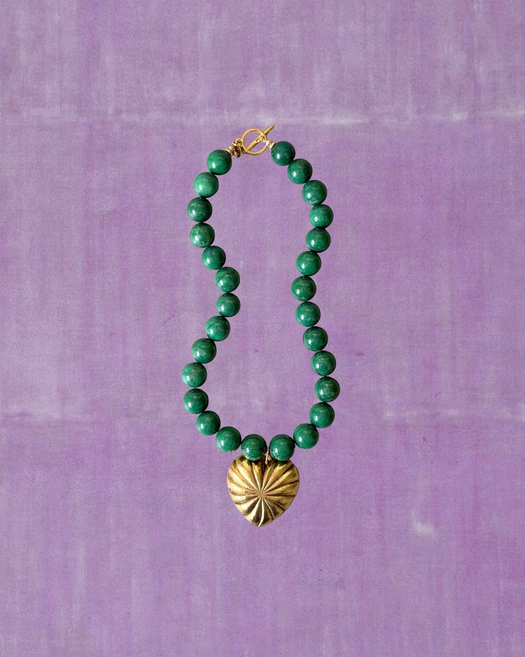 Engraved Green Heart Necklace, 1 of 1