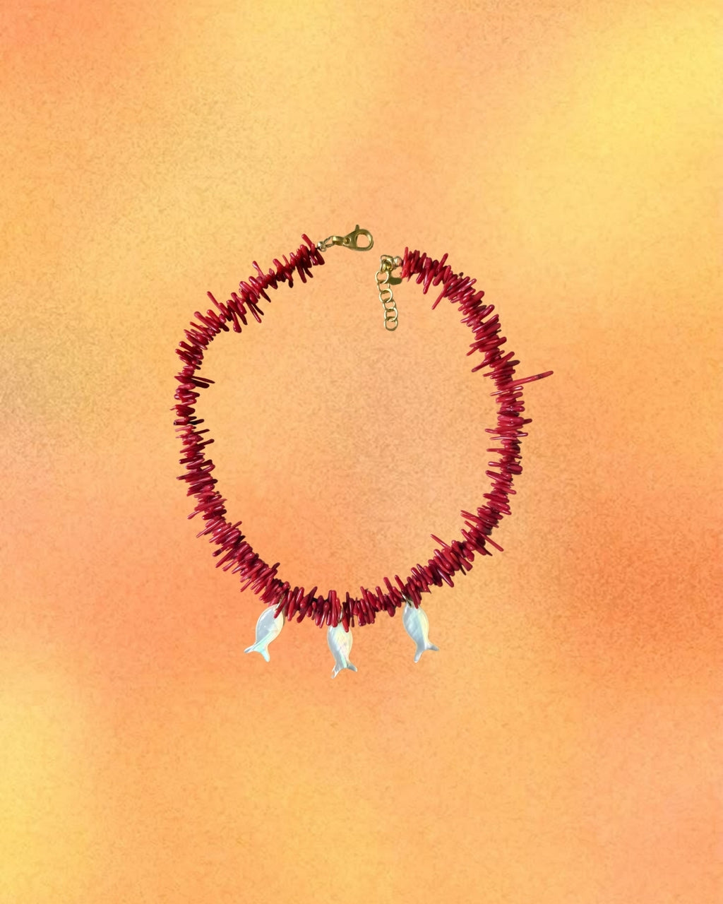 Red Coral Fish Necklace, 1 of 1