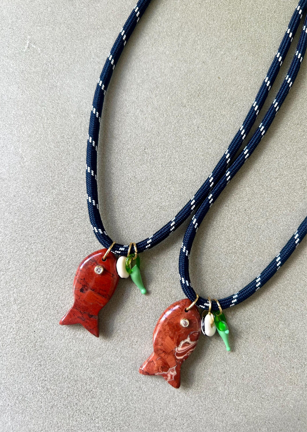 Navy Paracord Fishy Necklace