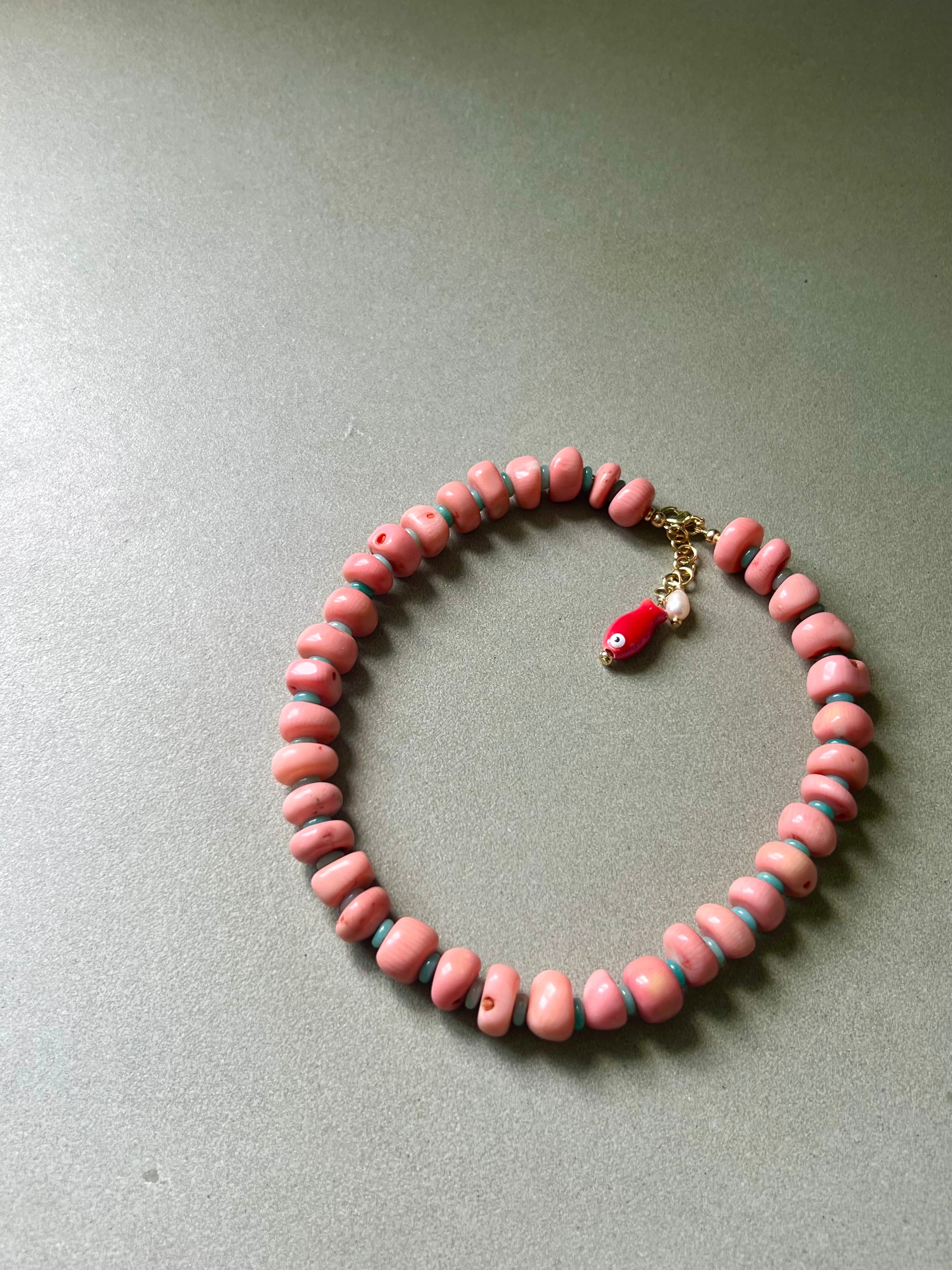 Pink Coral Chunky Necklace