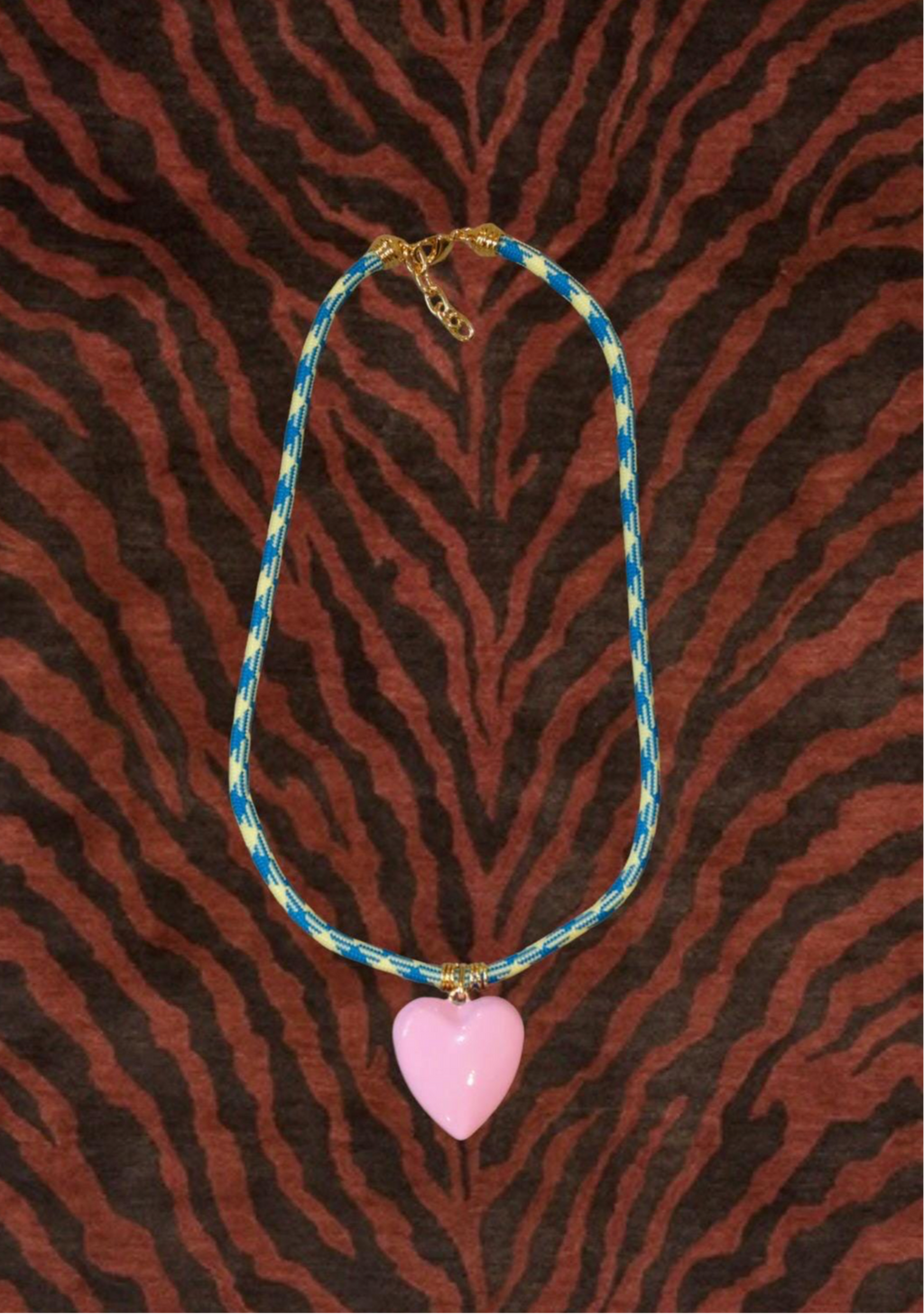 Pink Puffy Heart Necklace