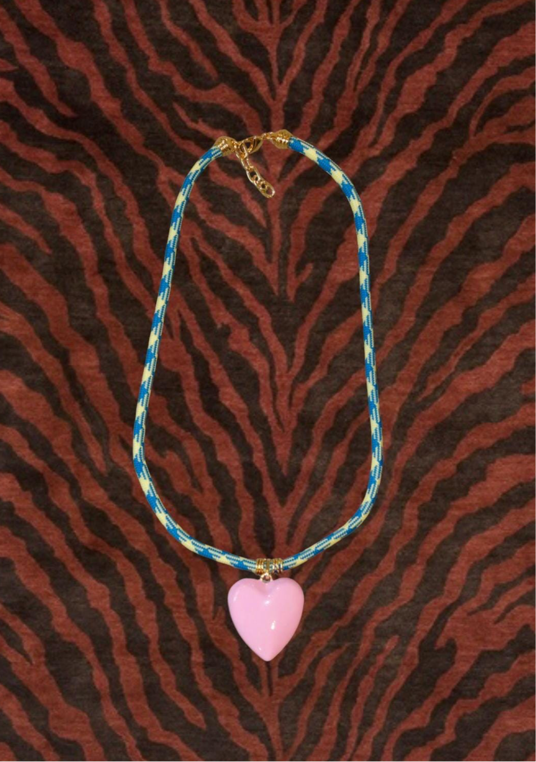 Pink Puffy Heart Necklace