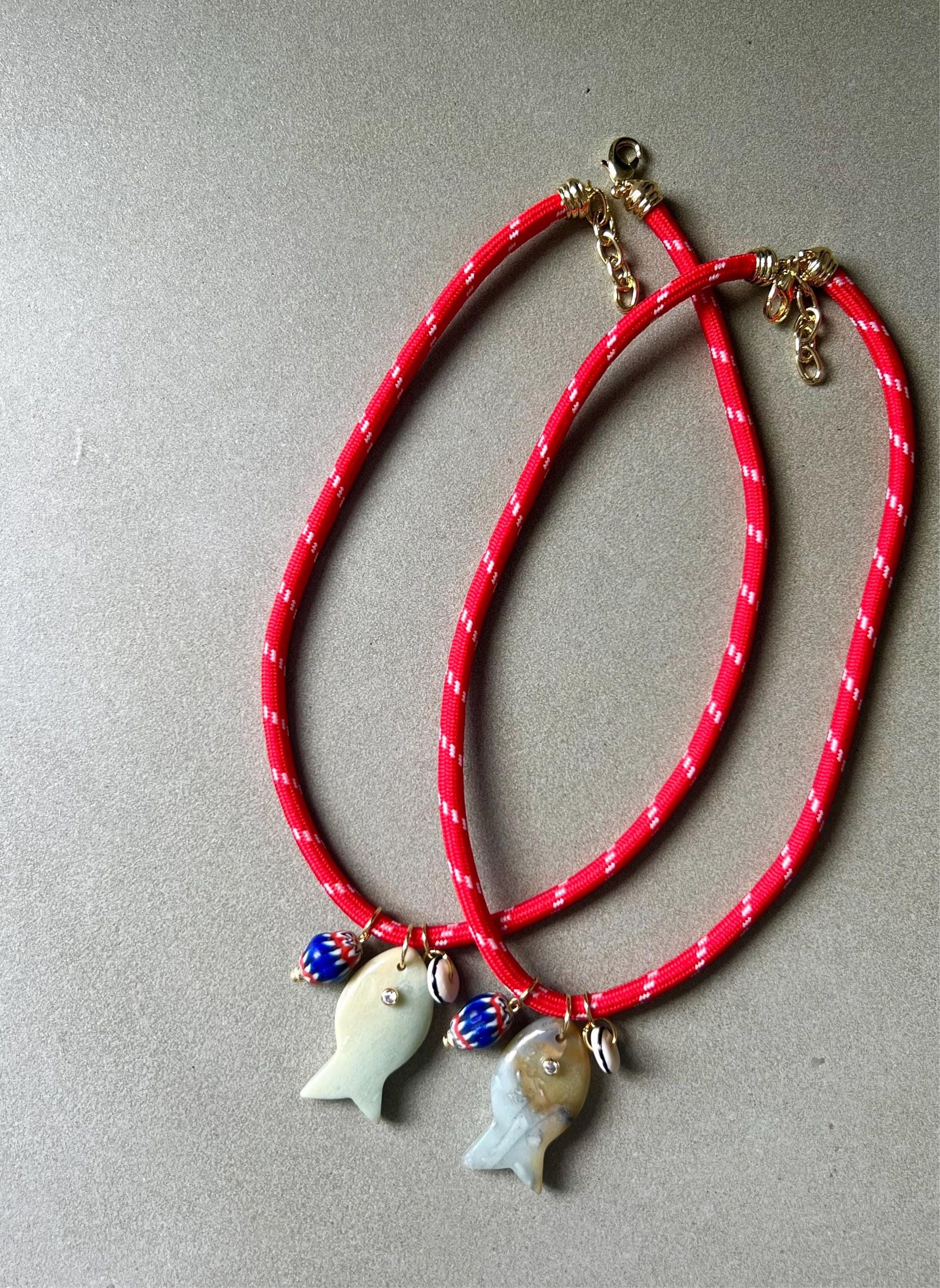 Red Paracord Fishy Necklace