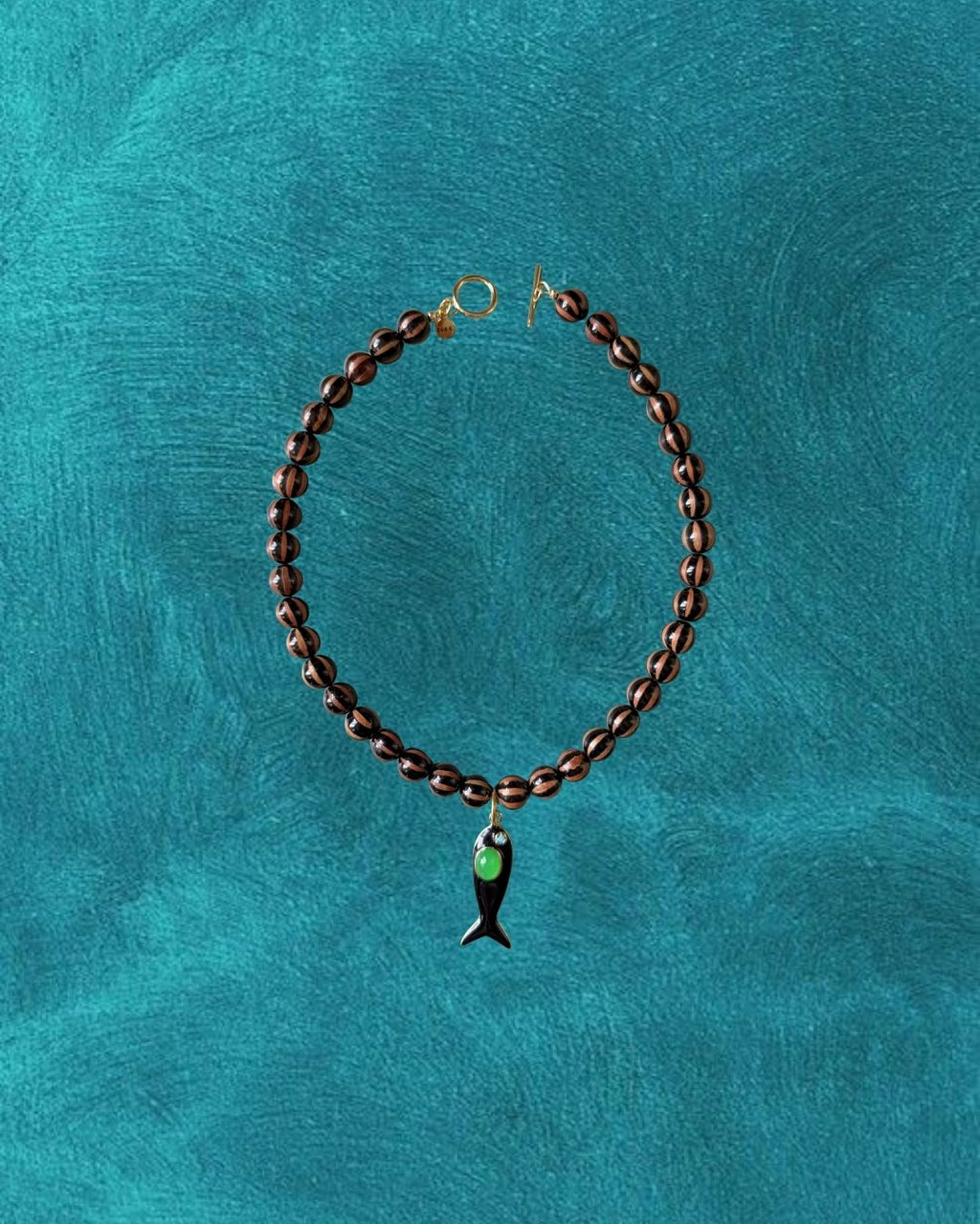 Black & Green Fish Necklace, 1 of 1
