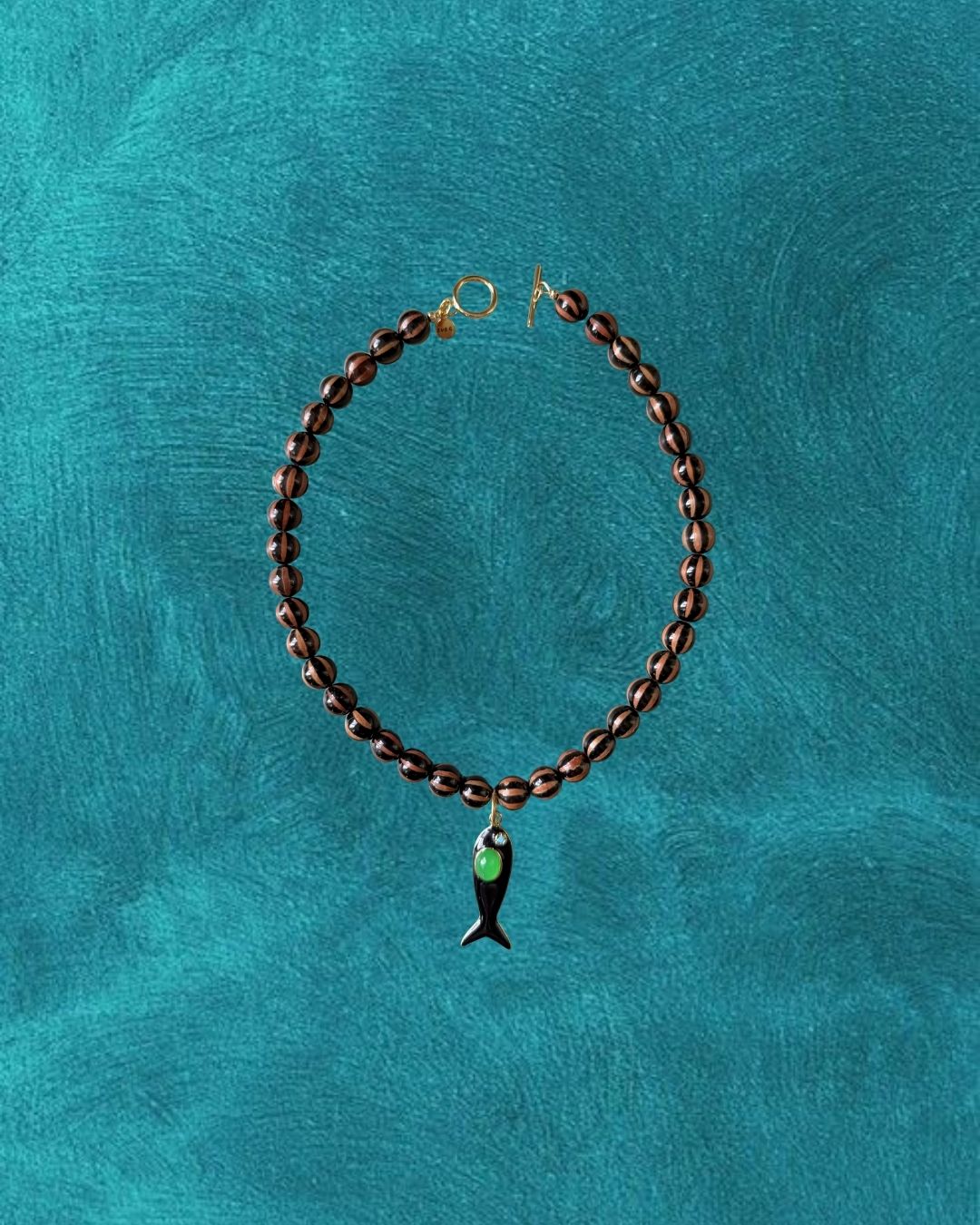 Black & Green Fish Necklace, 1 of 1