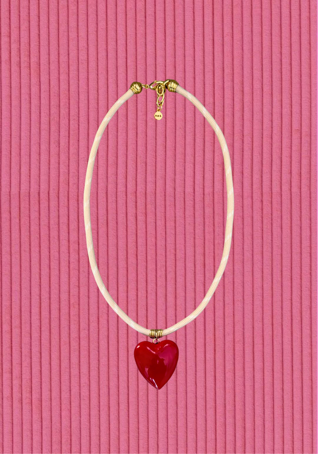 Red Puffy Heart Necklace