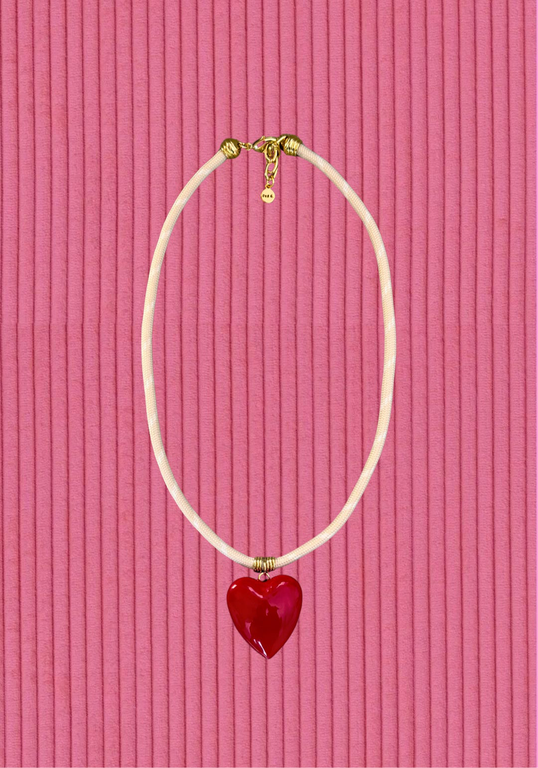 Red Puffy Heart Necklace