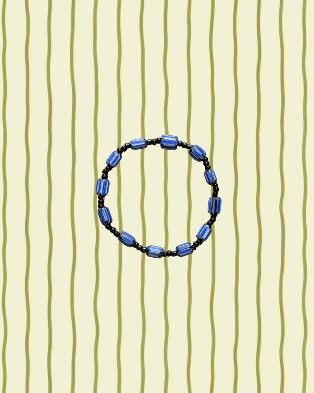 Blue & White Striped Anklet