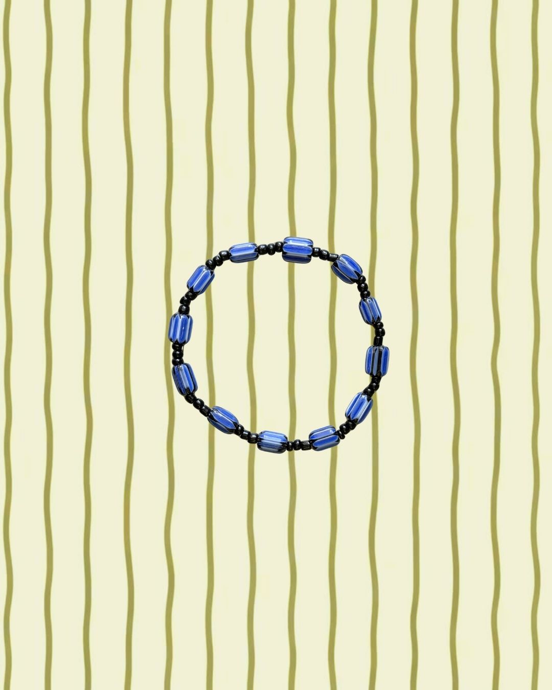 Blue & White Striped Anklet
