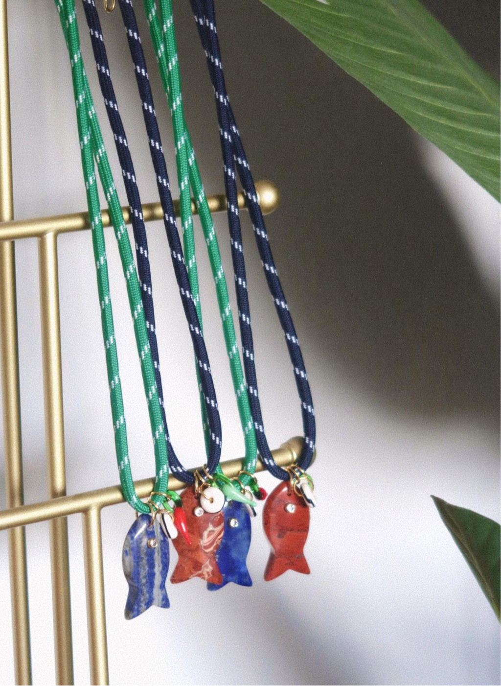 Navy Paracord Fishy Necklace