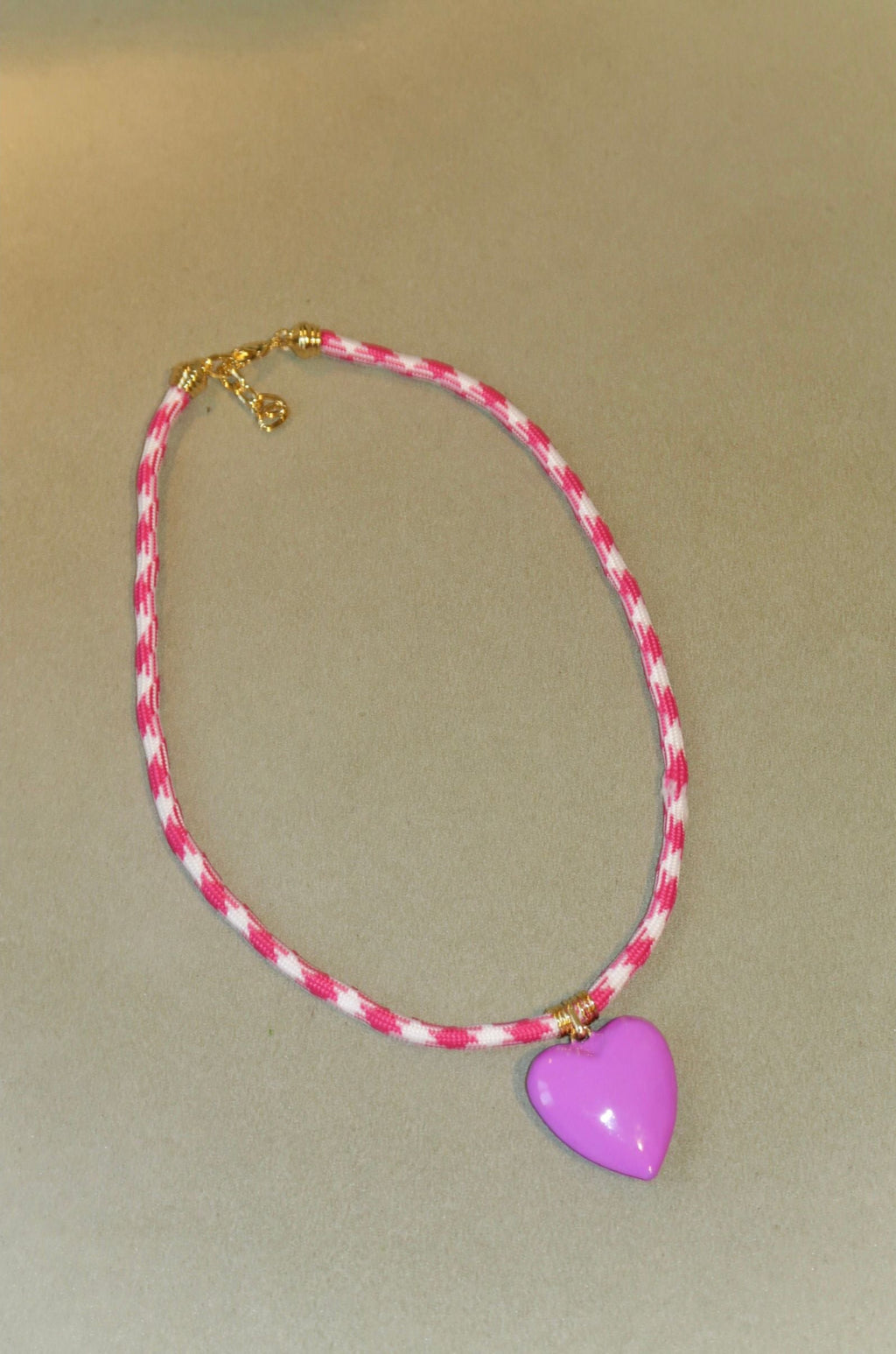 Purple Puffy Heart Necklace