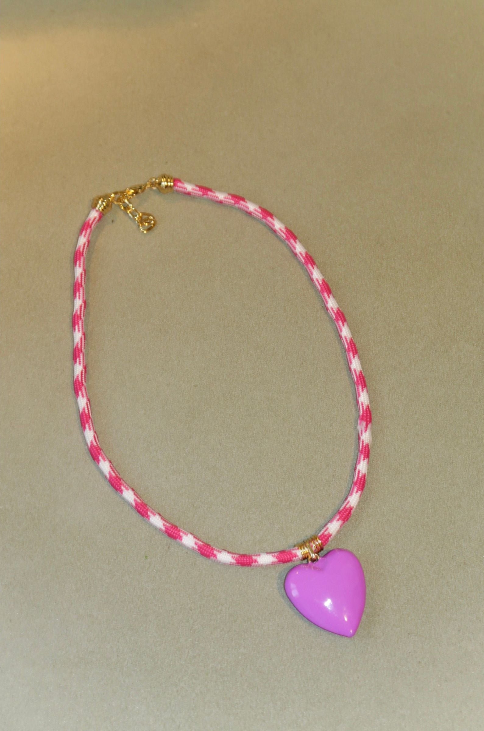 Purple Puffy Heart Necklace