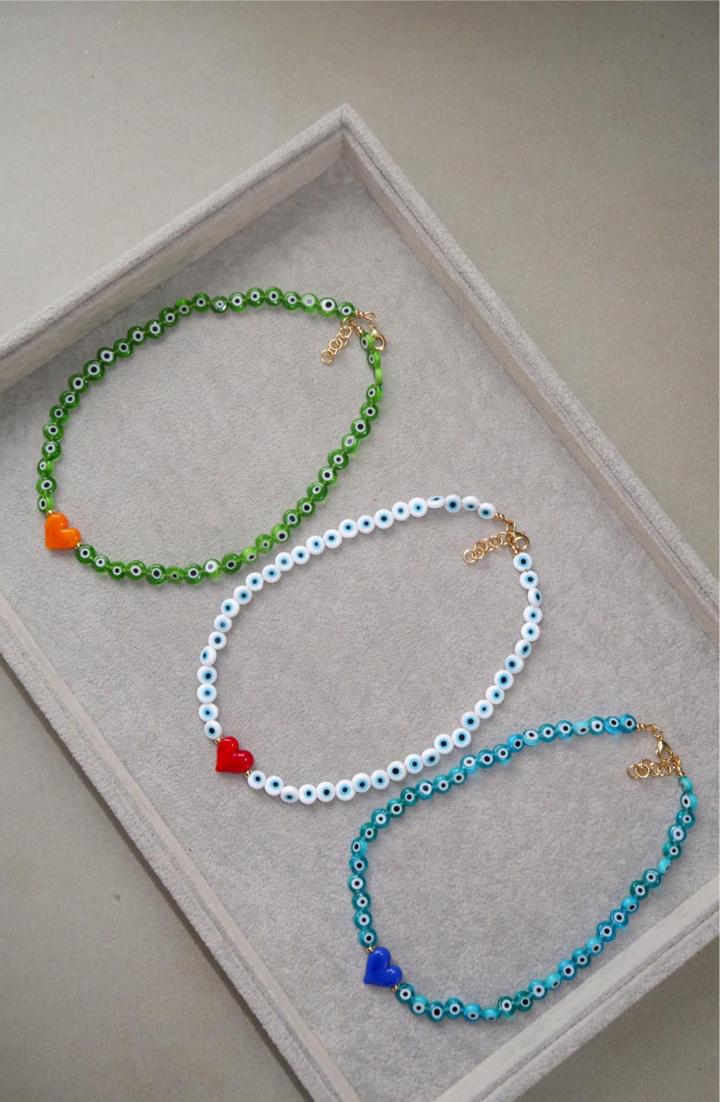 White Evil Eye Necklace