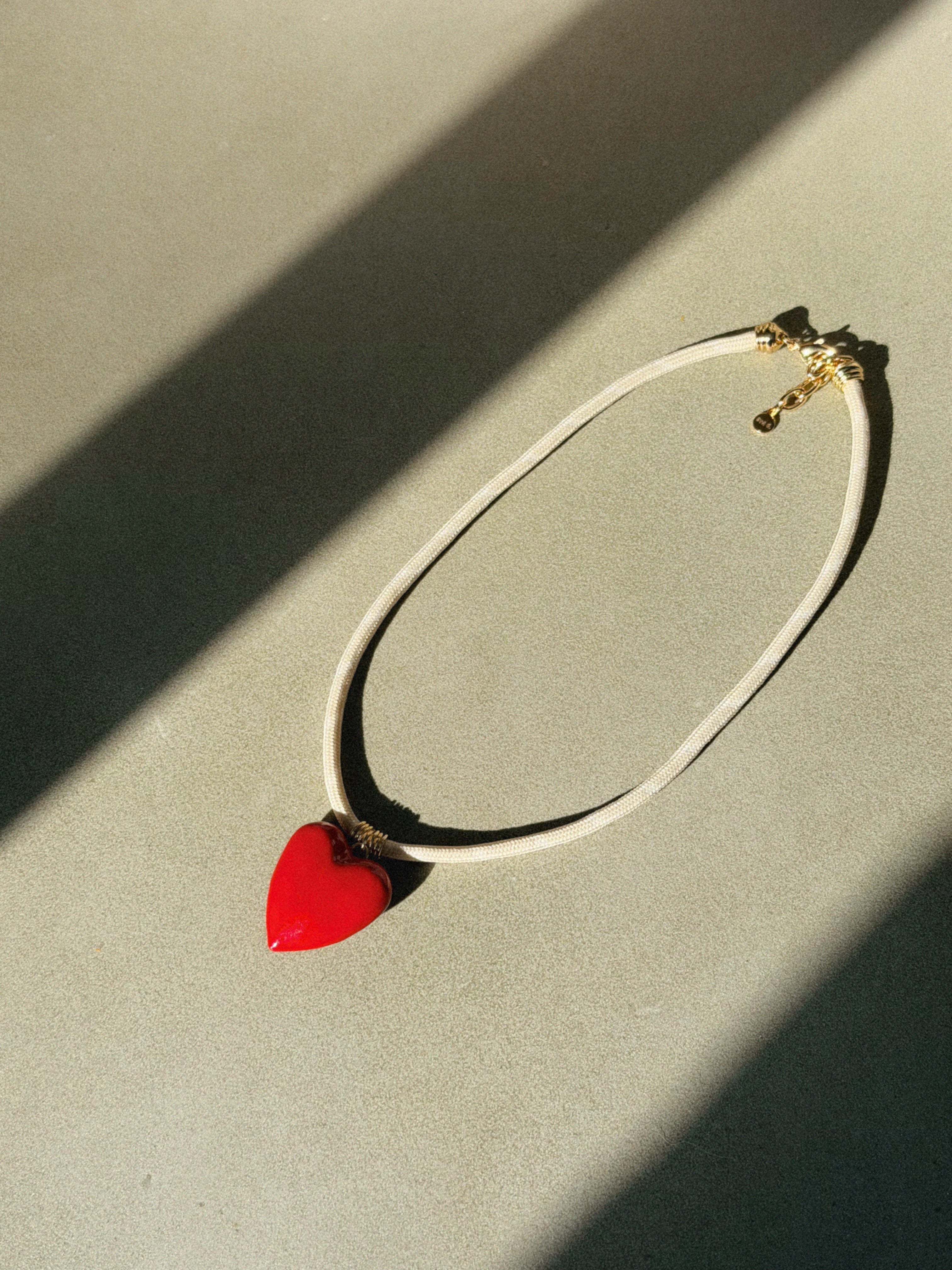 Red Puffy Heart Necklace