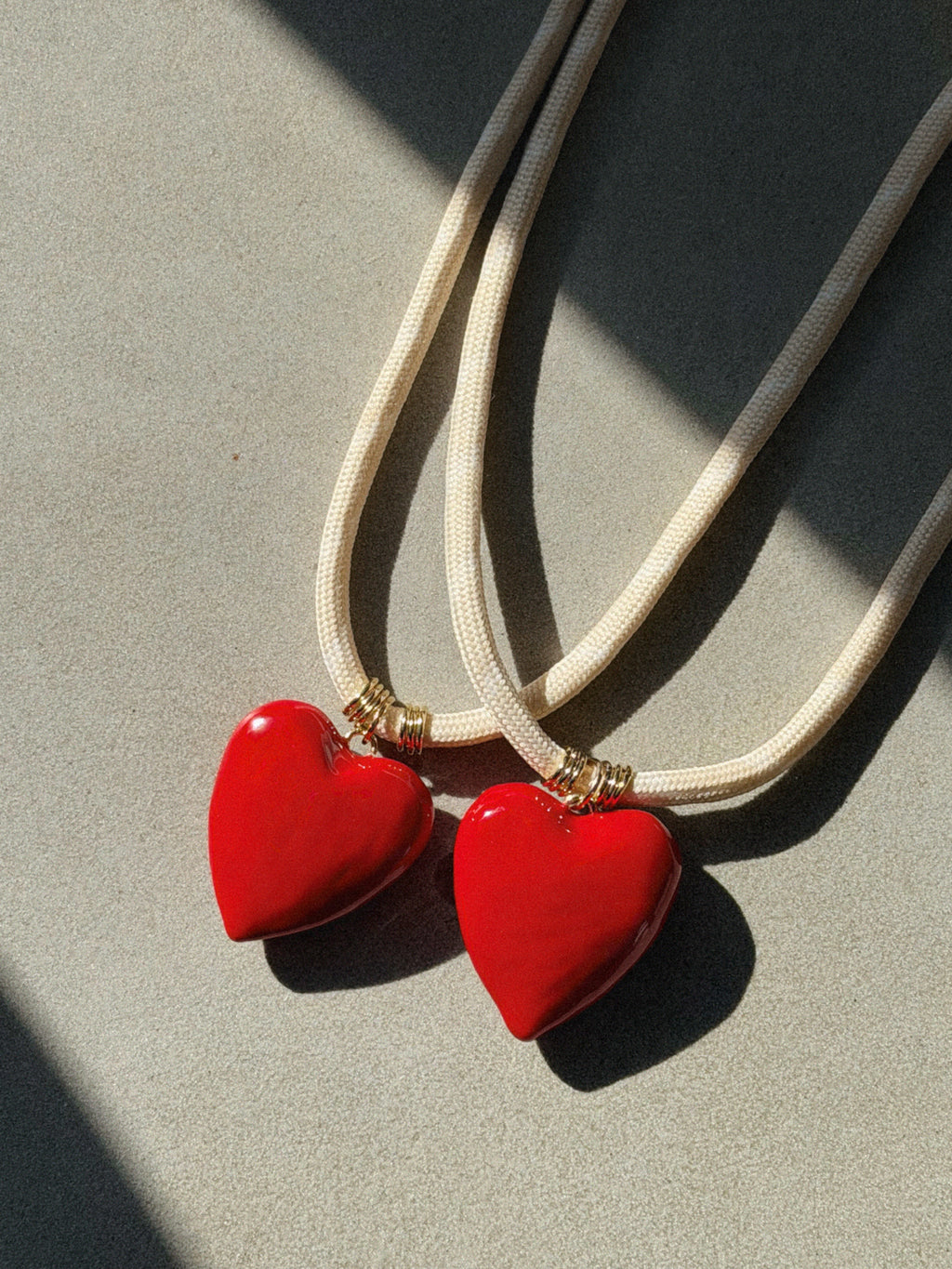 Red Puffy Heart Necklace