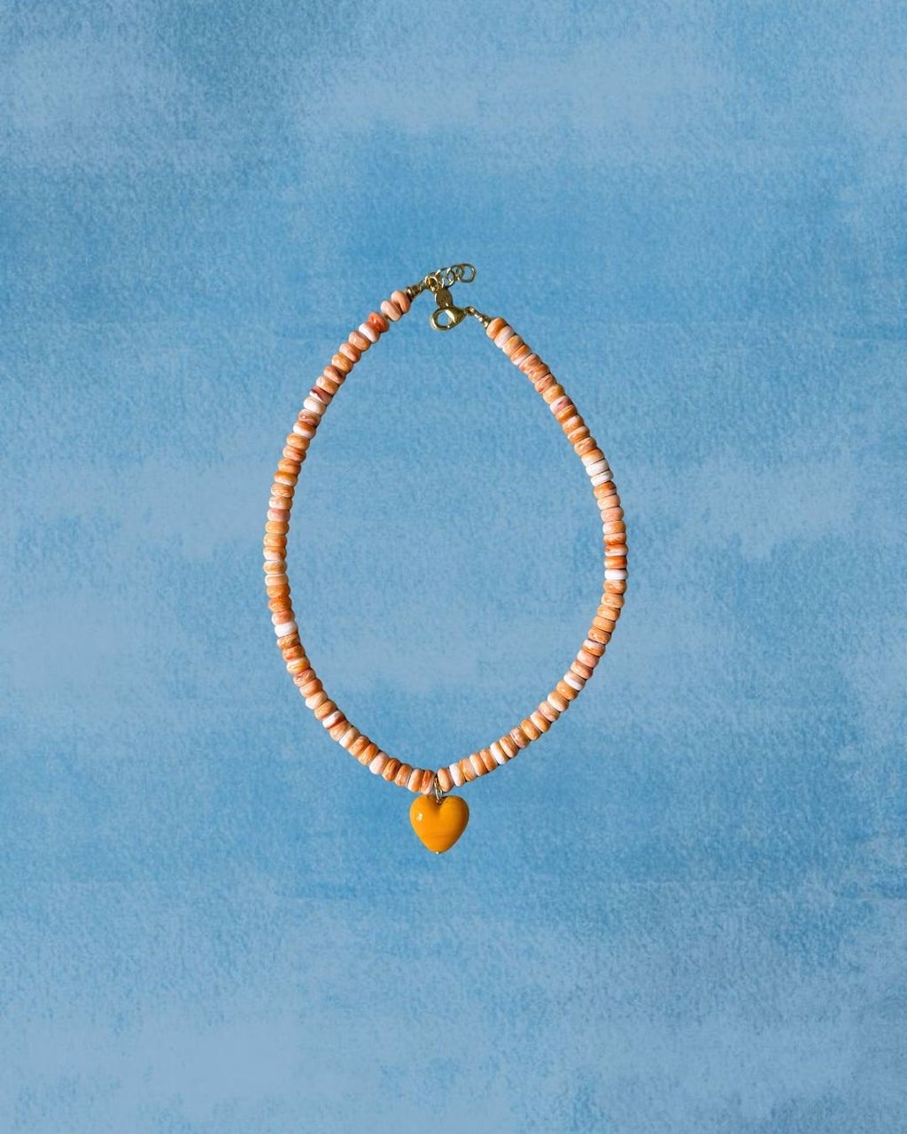 Orange Puffy Heart Necklace, 1 of 1
