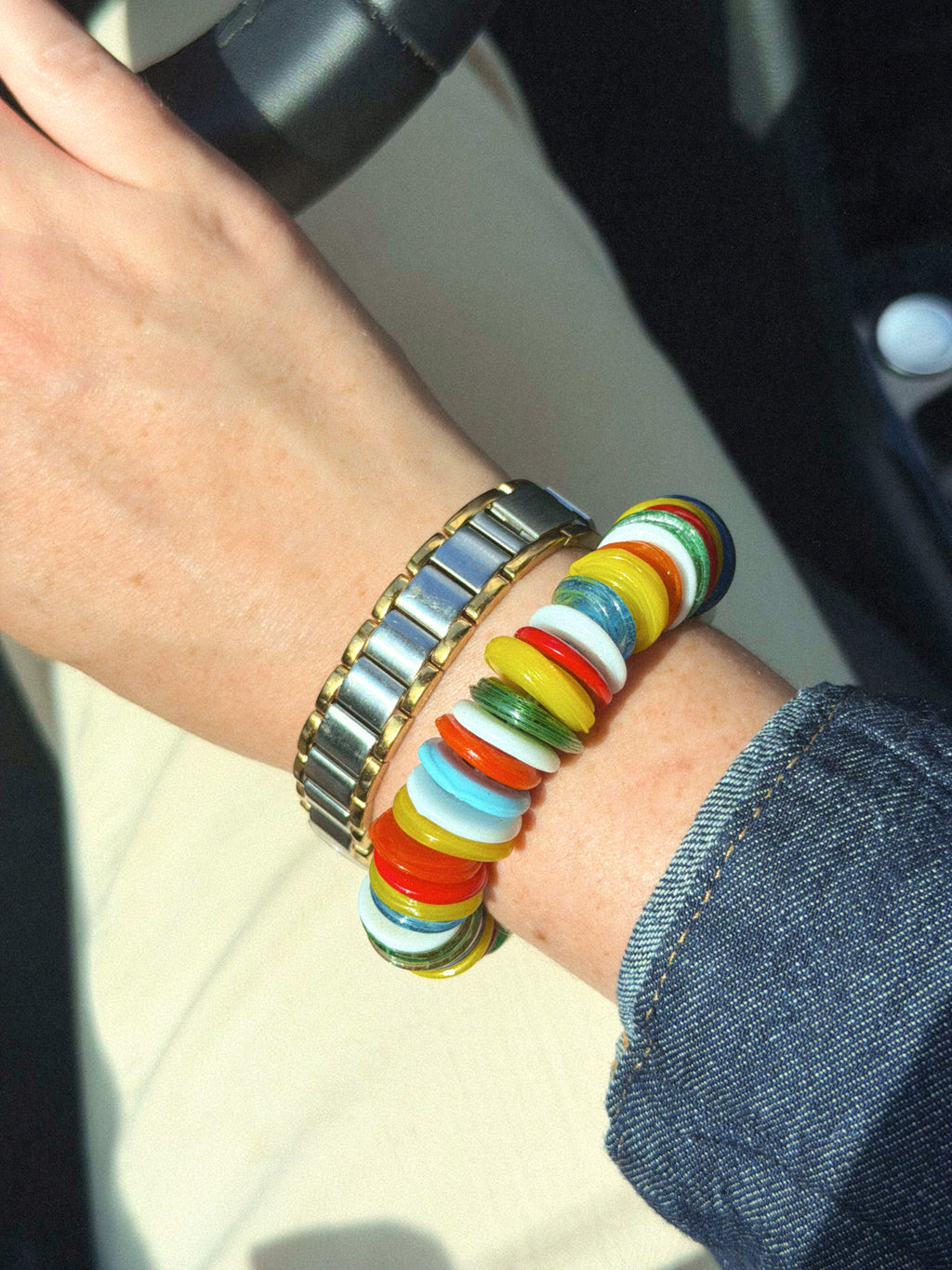 Rainbow Disc Bracelet