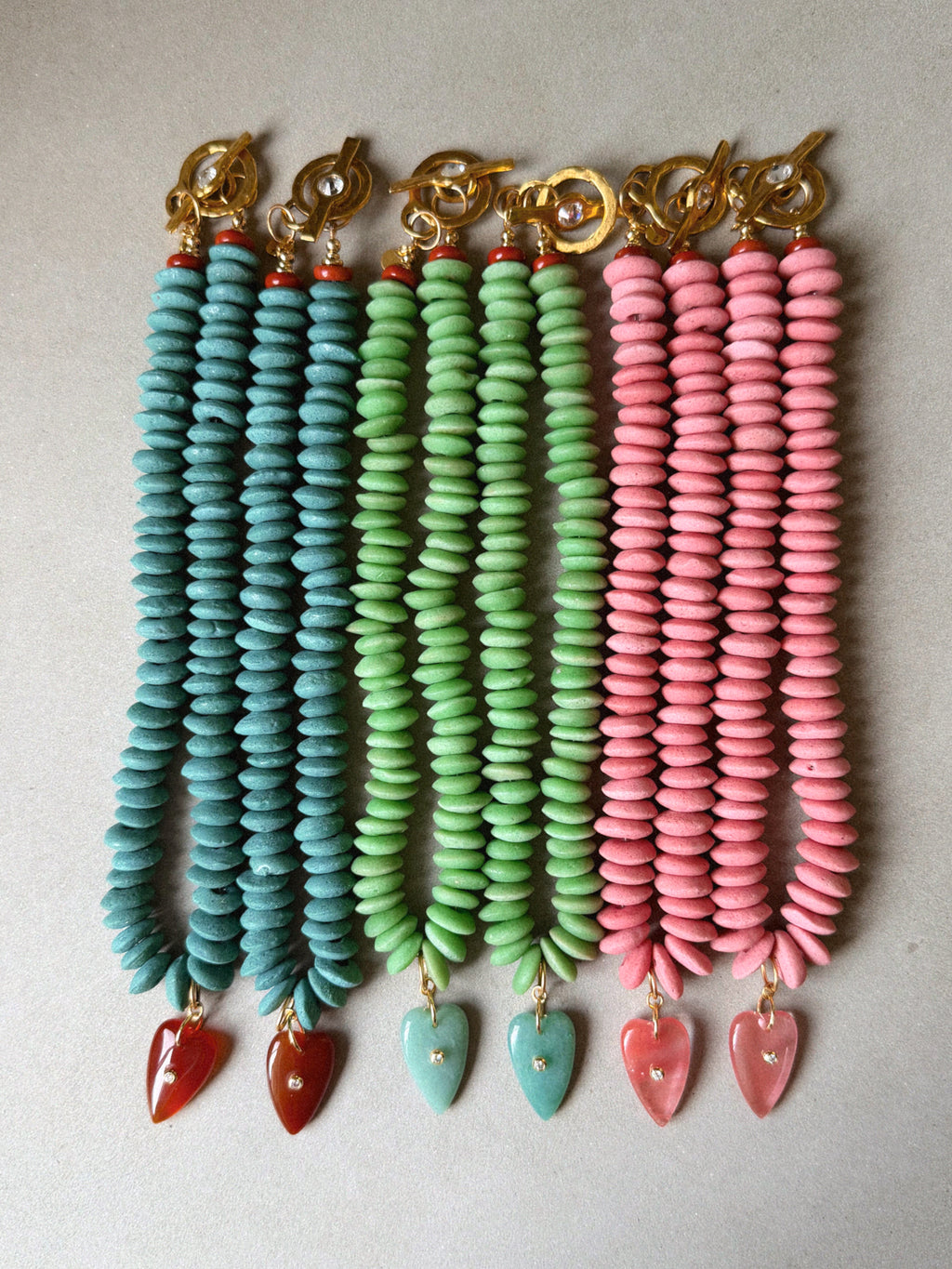 Dusty Green Heart Necklace