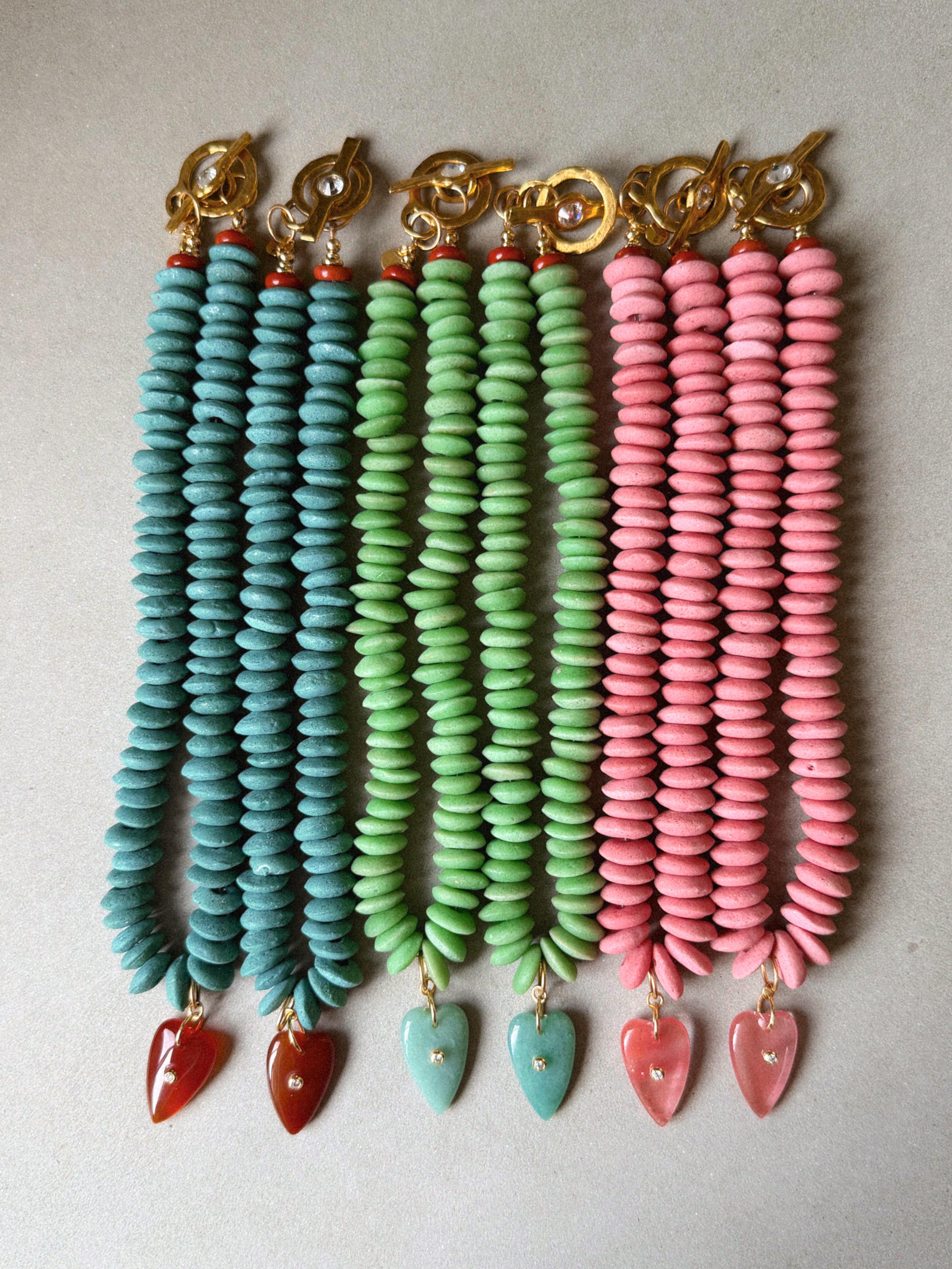 Dusty Green Heart Necklace