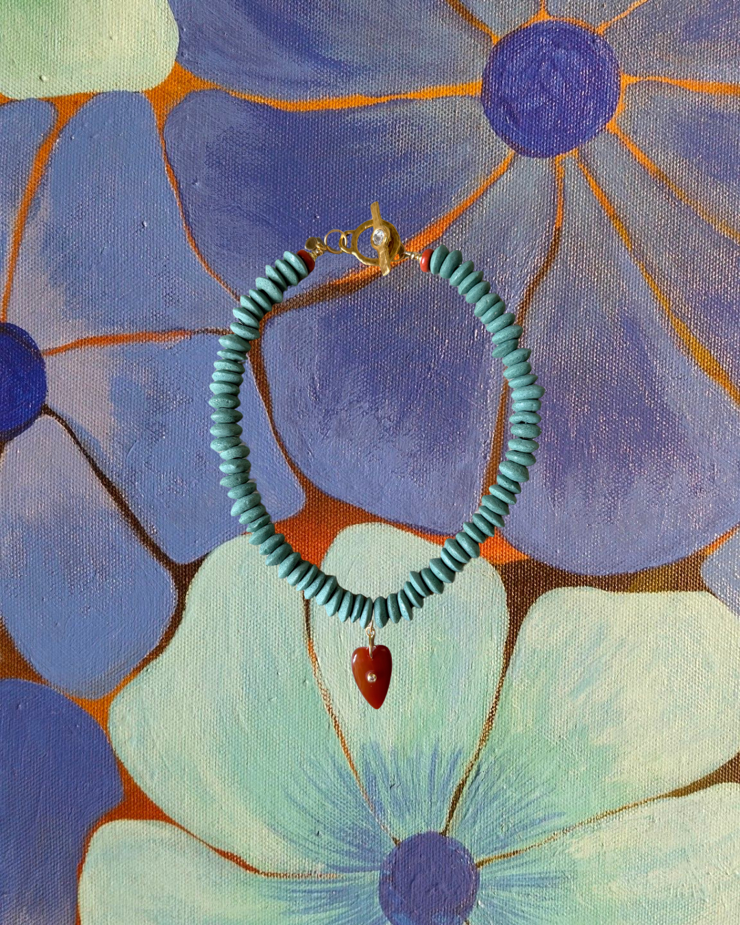Dusty Blue Heart Necklace