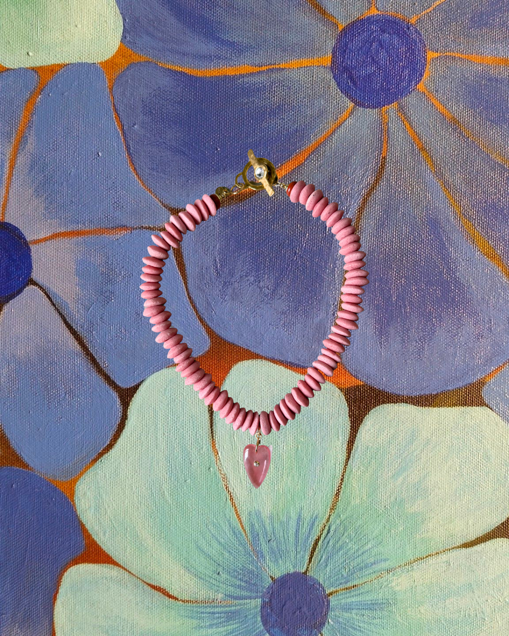 Dusty Pink Heart Necklace