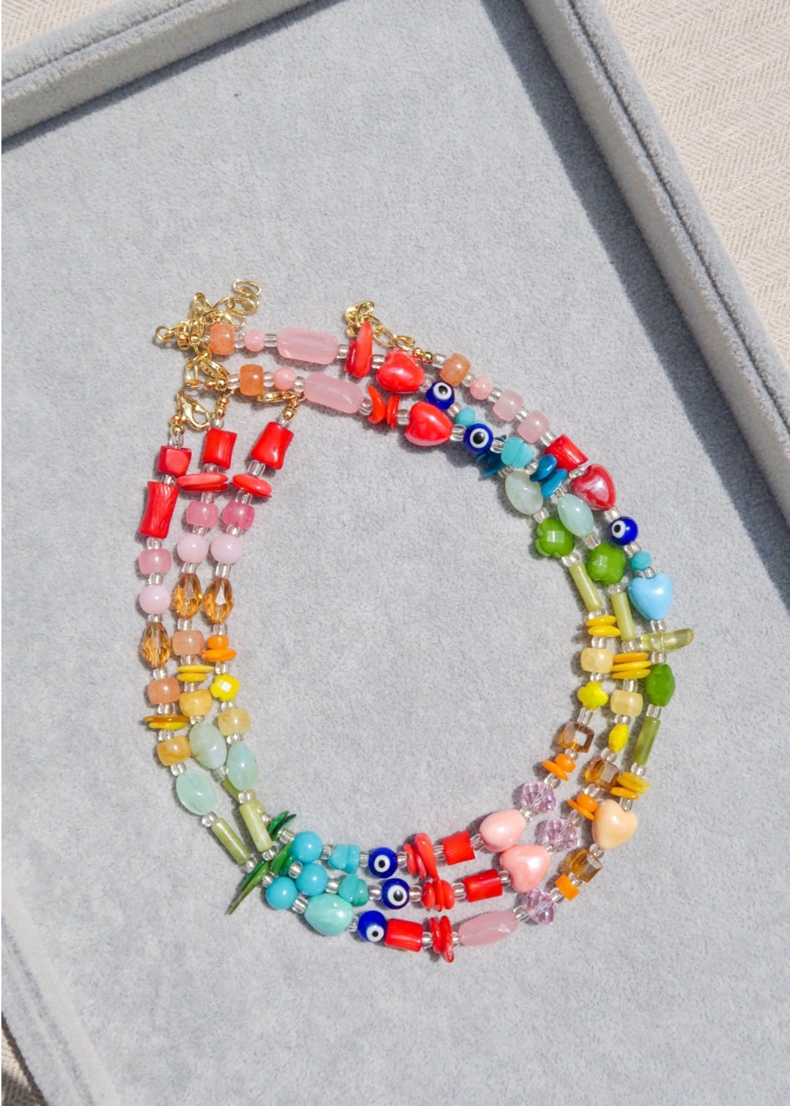 Prismatic Mixed Bead Necklace