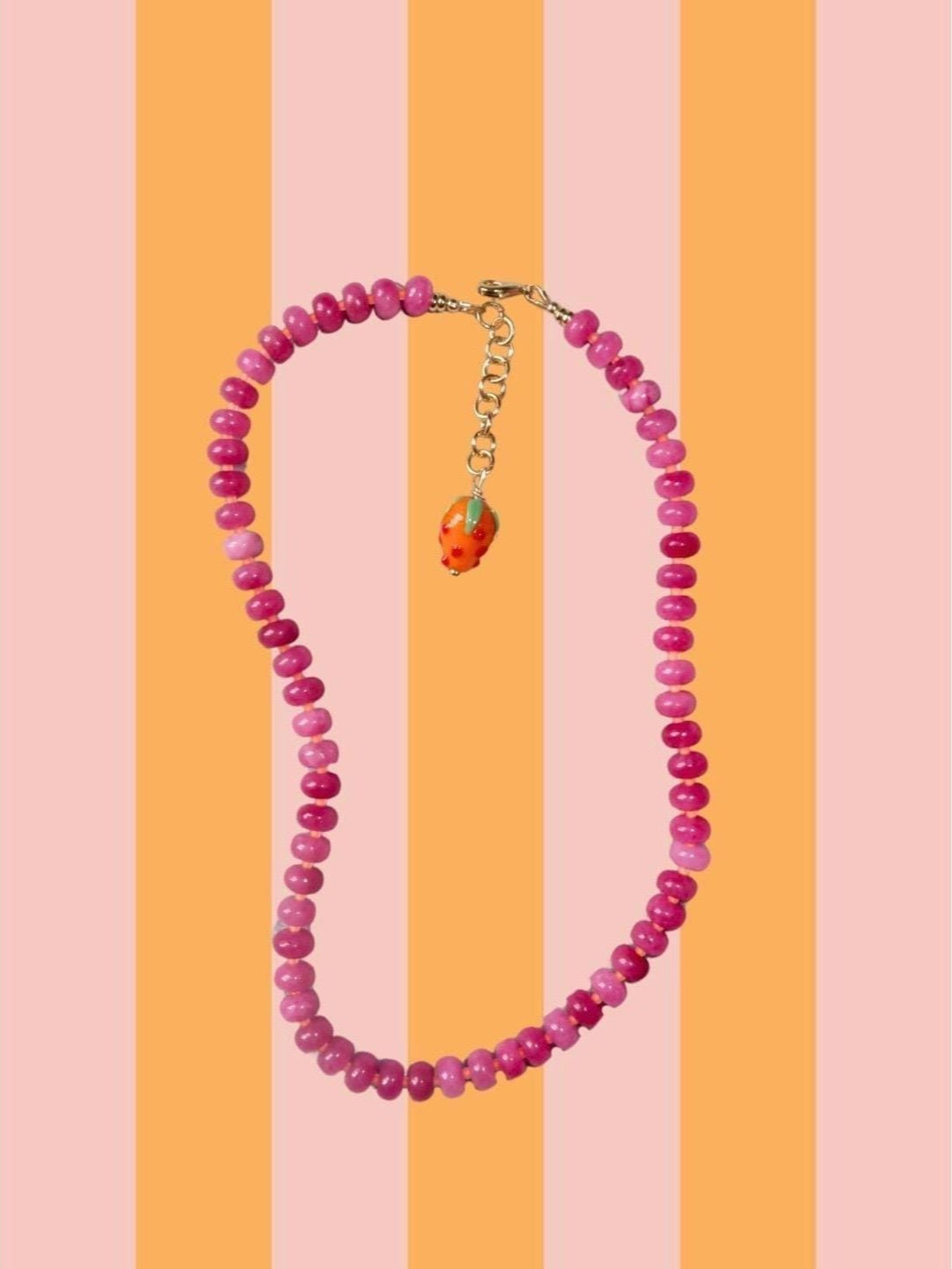 Pink Strawberry Necklace