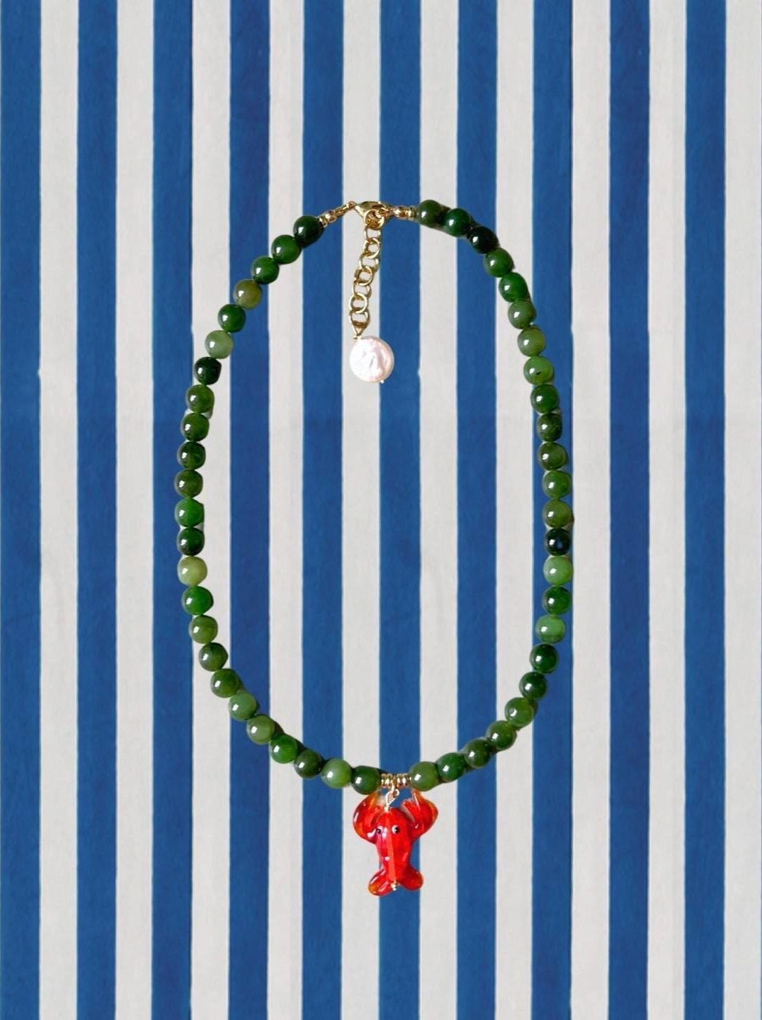 Green Jade Lobster Necklace
