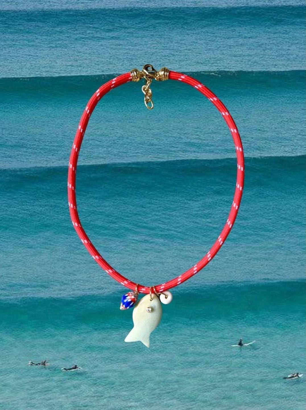 Red Paracord Fishy Necklace