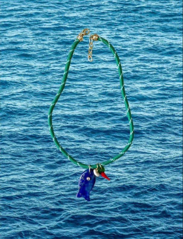 Green Paracord Fishy Necklace