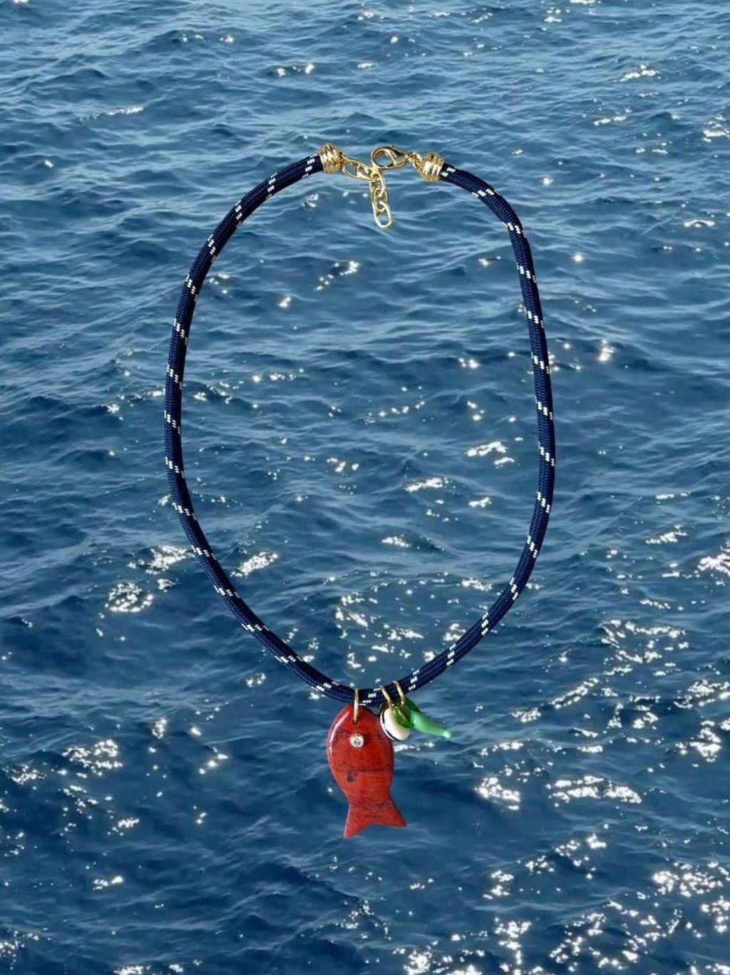 Navy Paracord Fishy Necklace